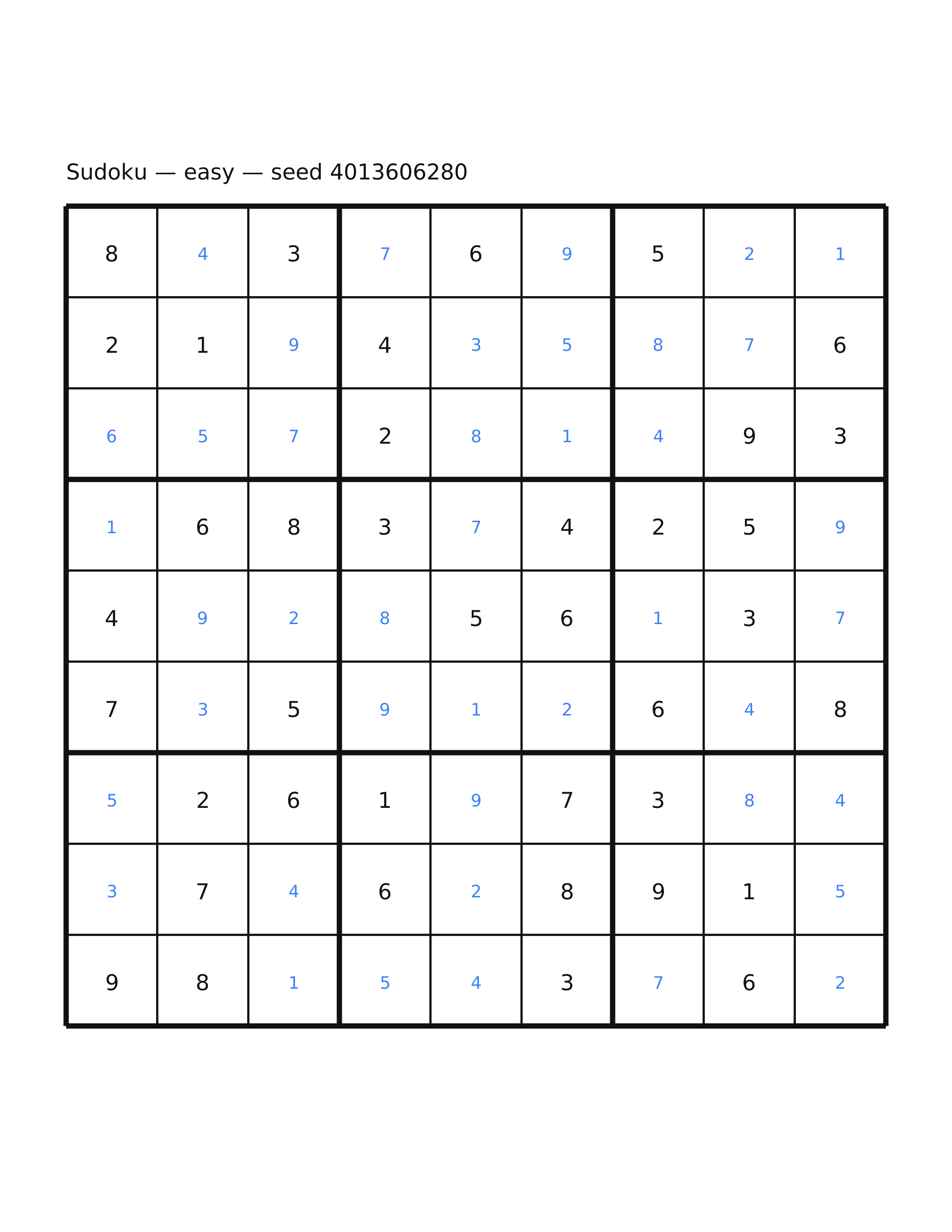 Sudoku — easy #62 — solution