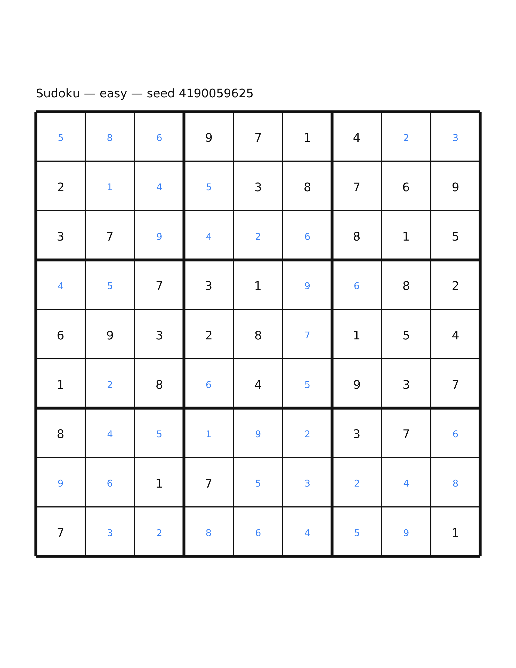 Sudoku — easy #61 — solution