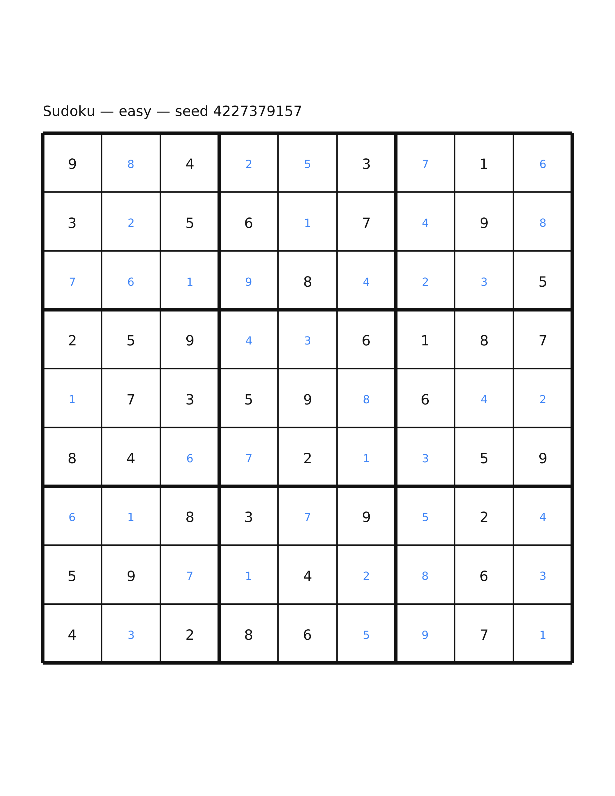 Sudoku — easy #9 — solution