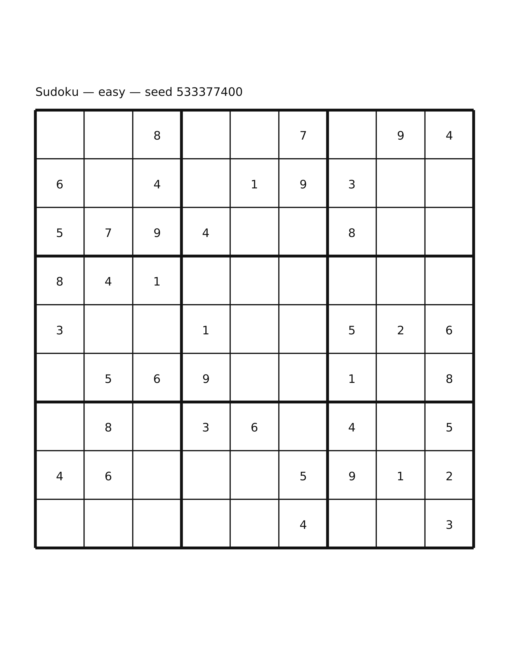 Sudoku — easy #62