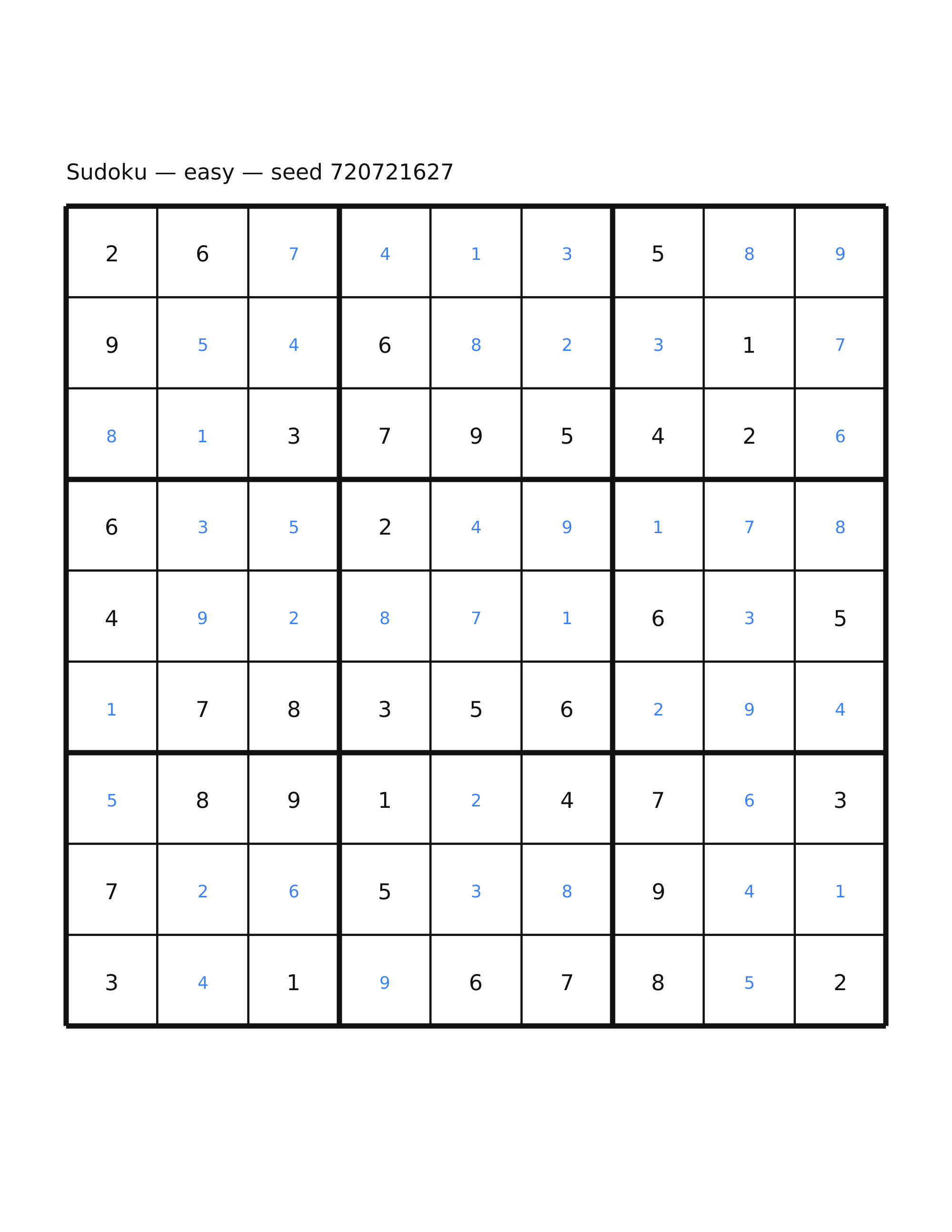 Sudoku — easy #61 — solution