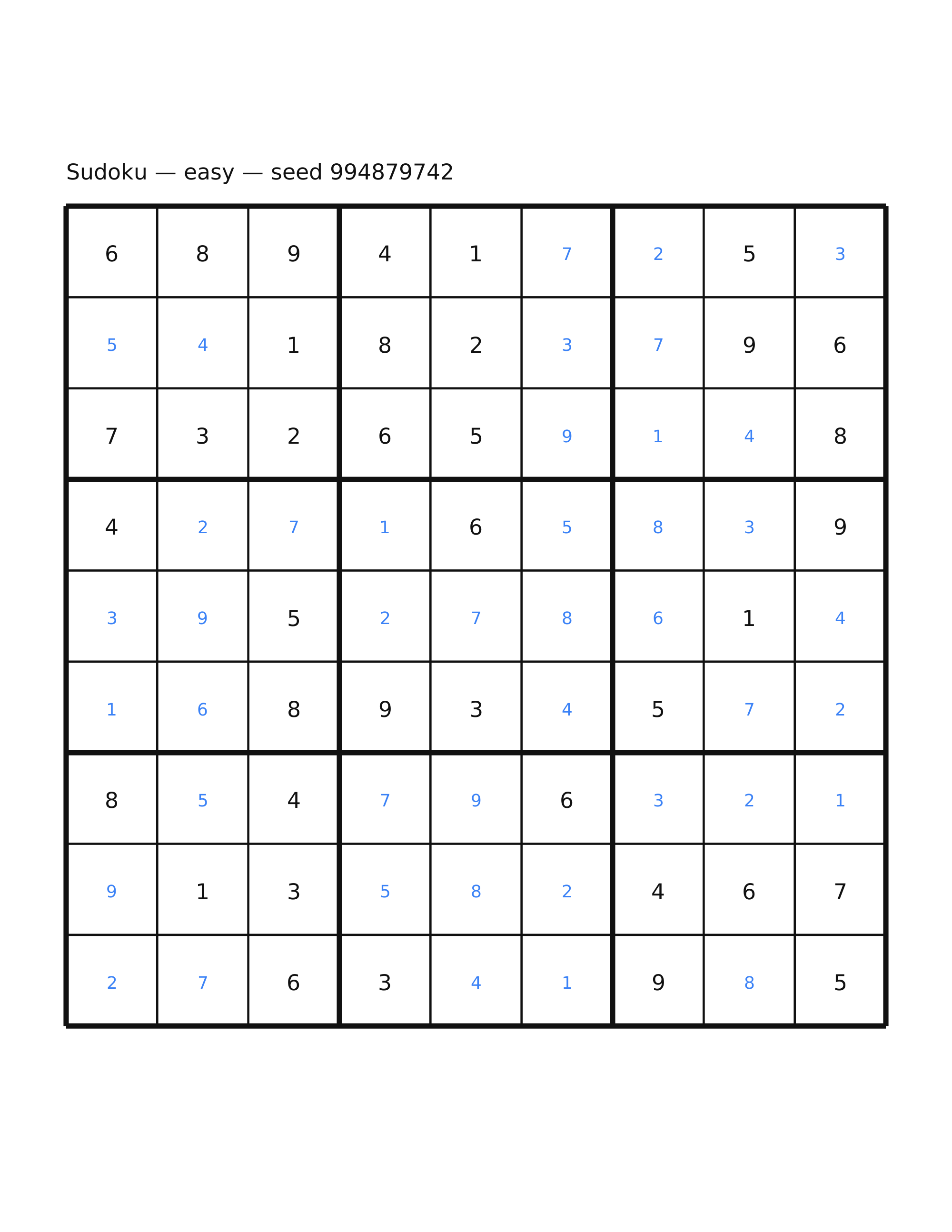 Sudoku — easy #34 — solution