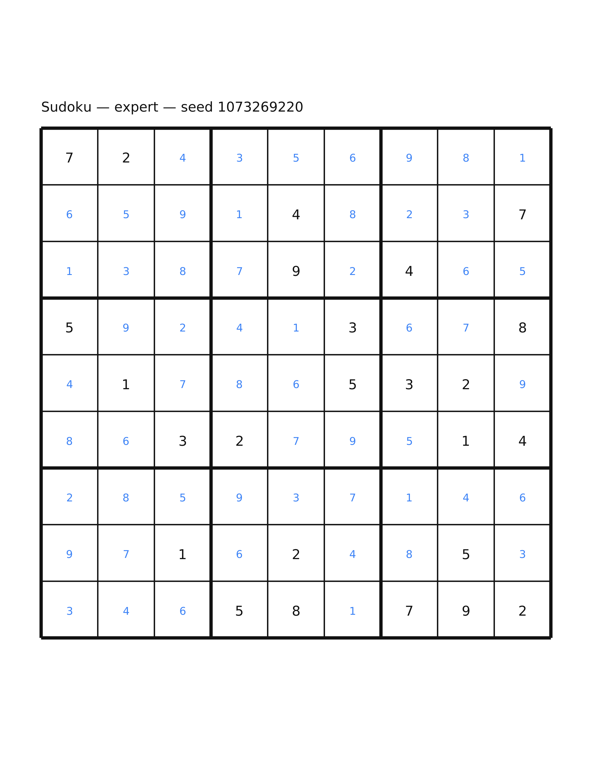 Sudoku — expert #27 — solution