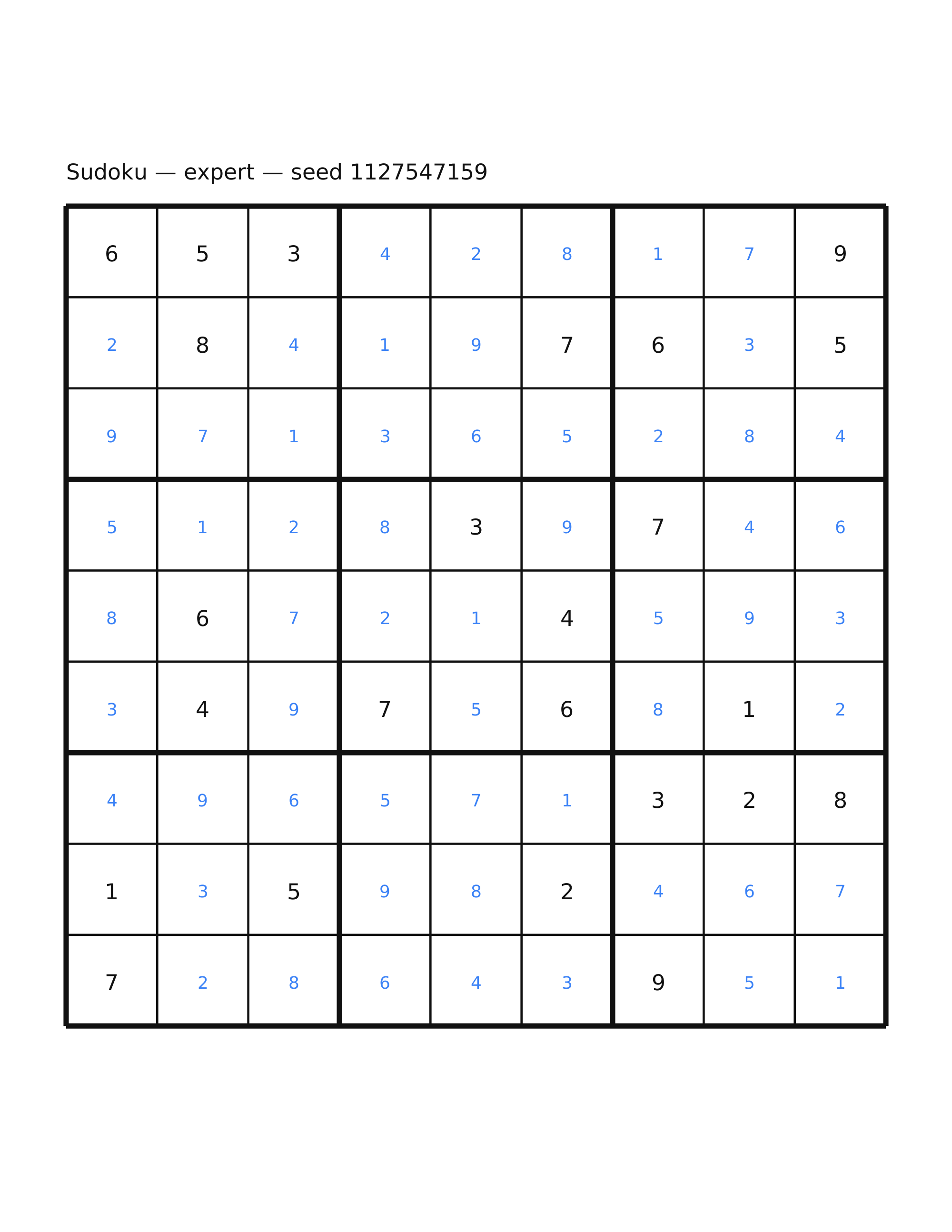 Sudoku — expert #57 — solution
