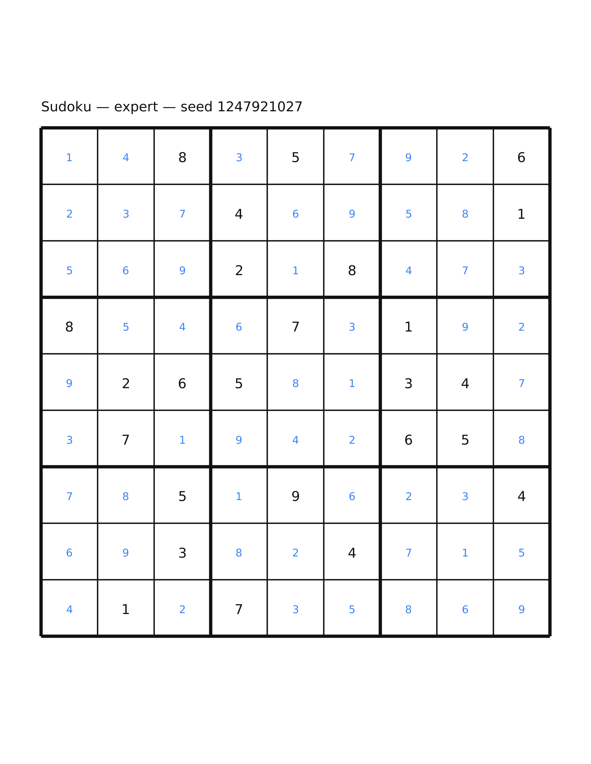Sudoku — expert #63 — solution