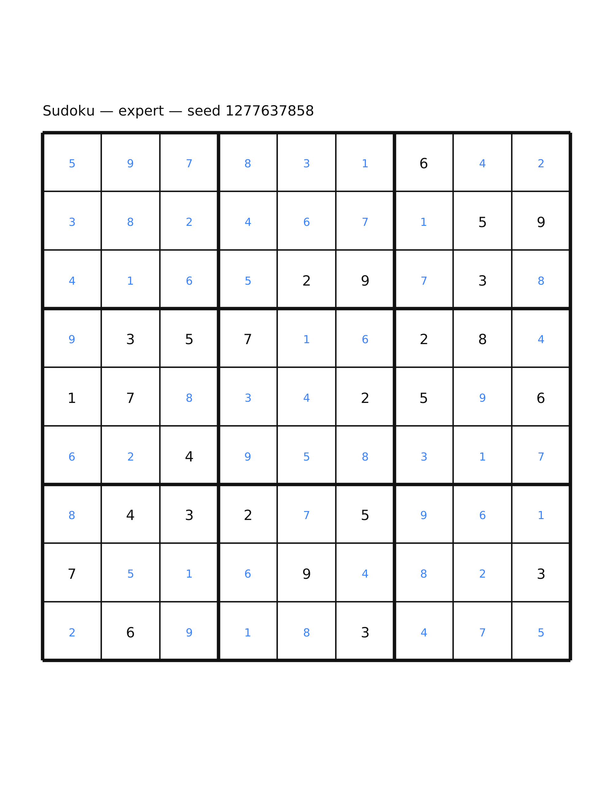 Sudoku — expert #44 — solution