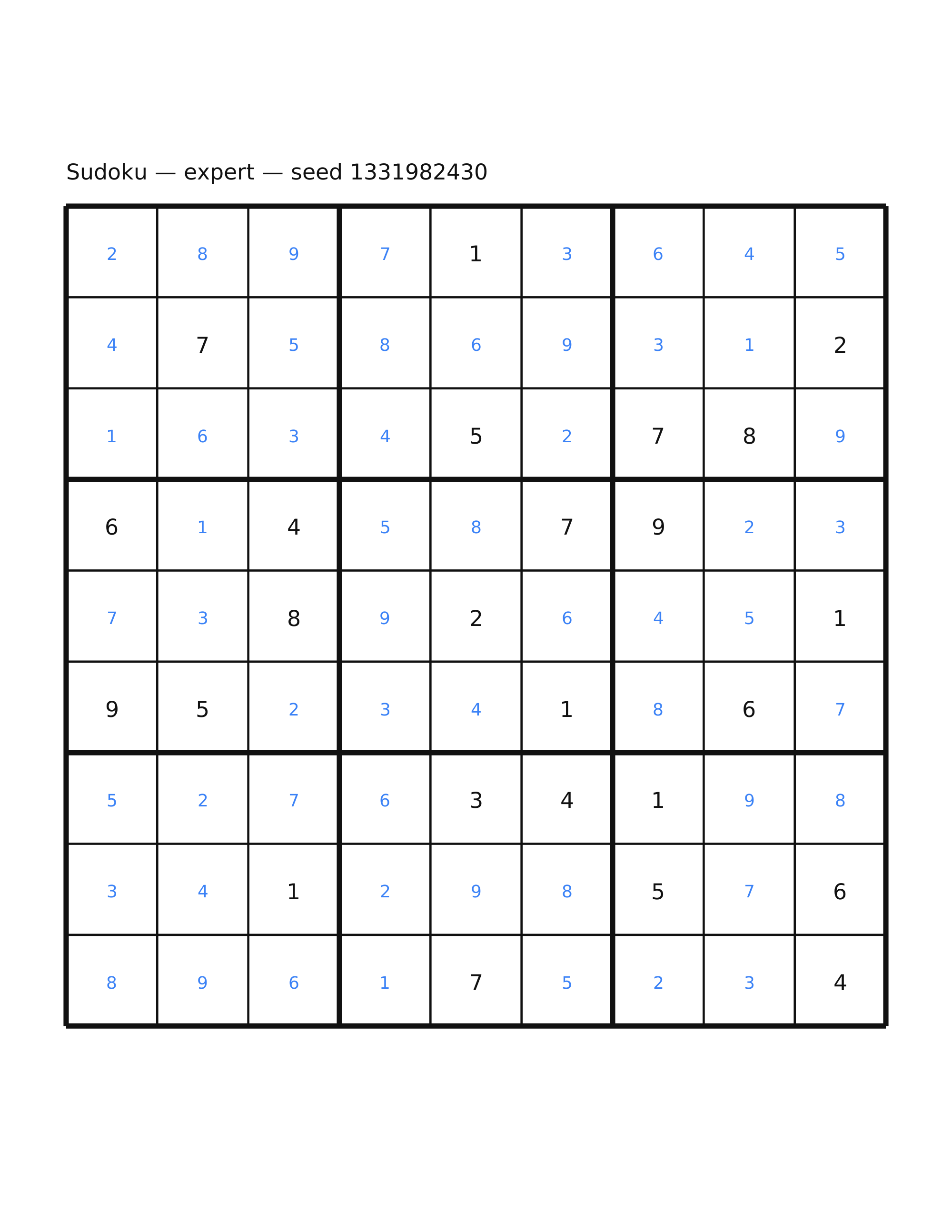 Sudoku — expert #25 — solution
