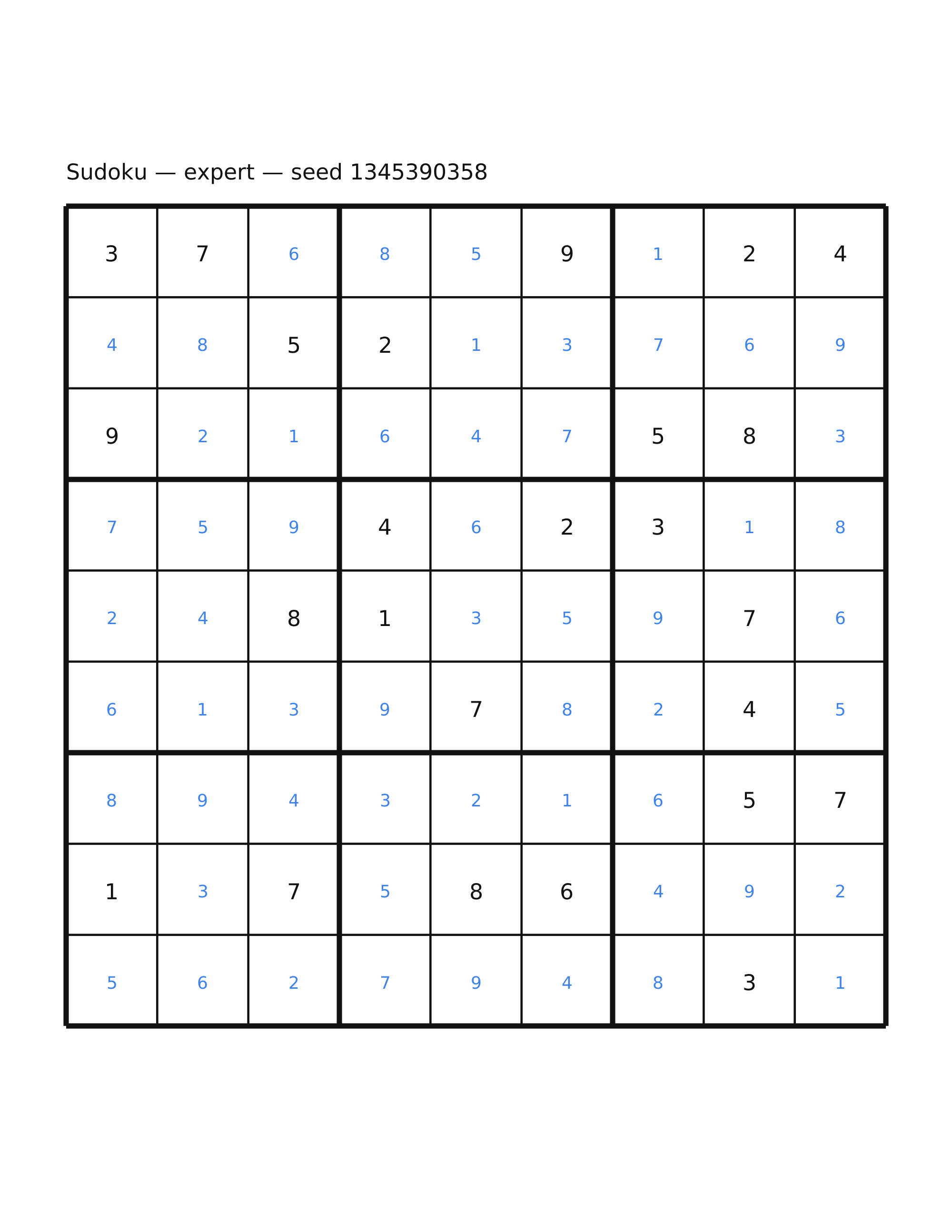 Sudoku — expert #20 — solution