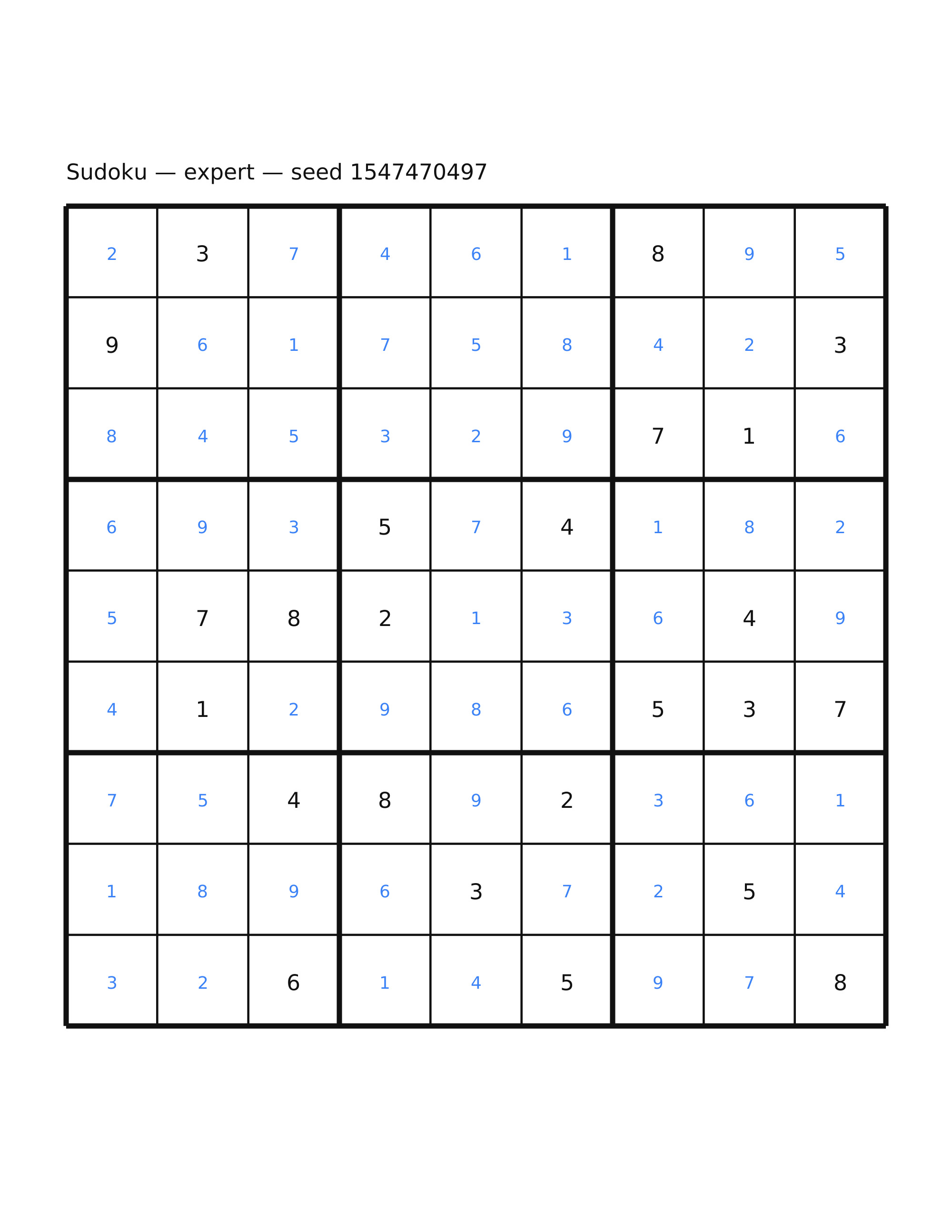 Sudoku — expert #43 — solution