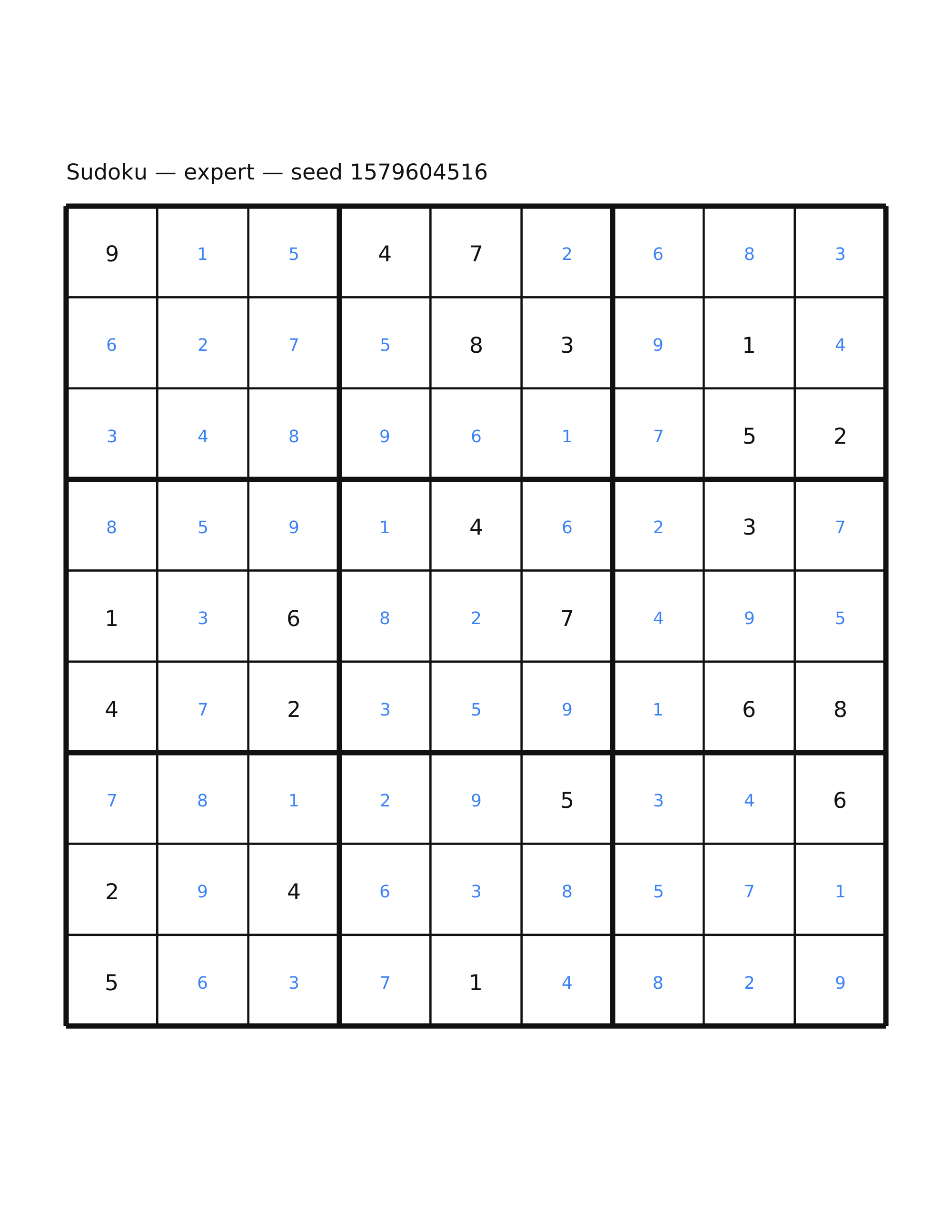 Sudoku — expert #43 — solution