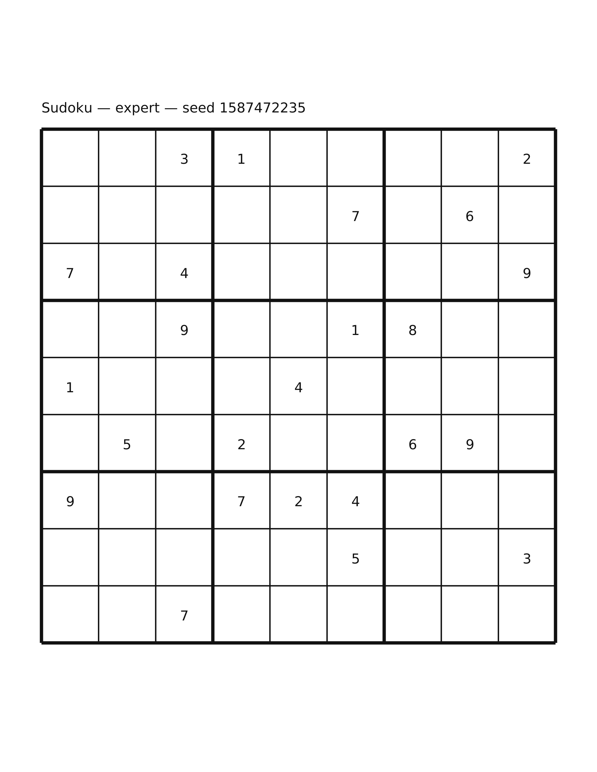 Sudoku — expert #12