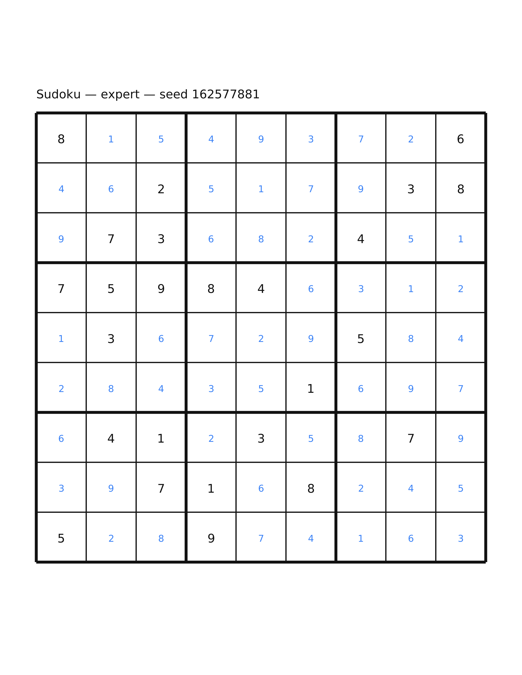 Sudoku — expert #53 — solution