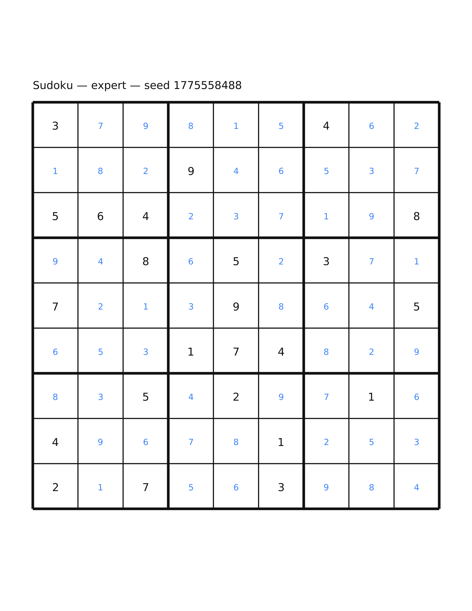 Sudoku — expert #44 — solution