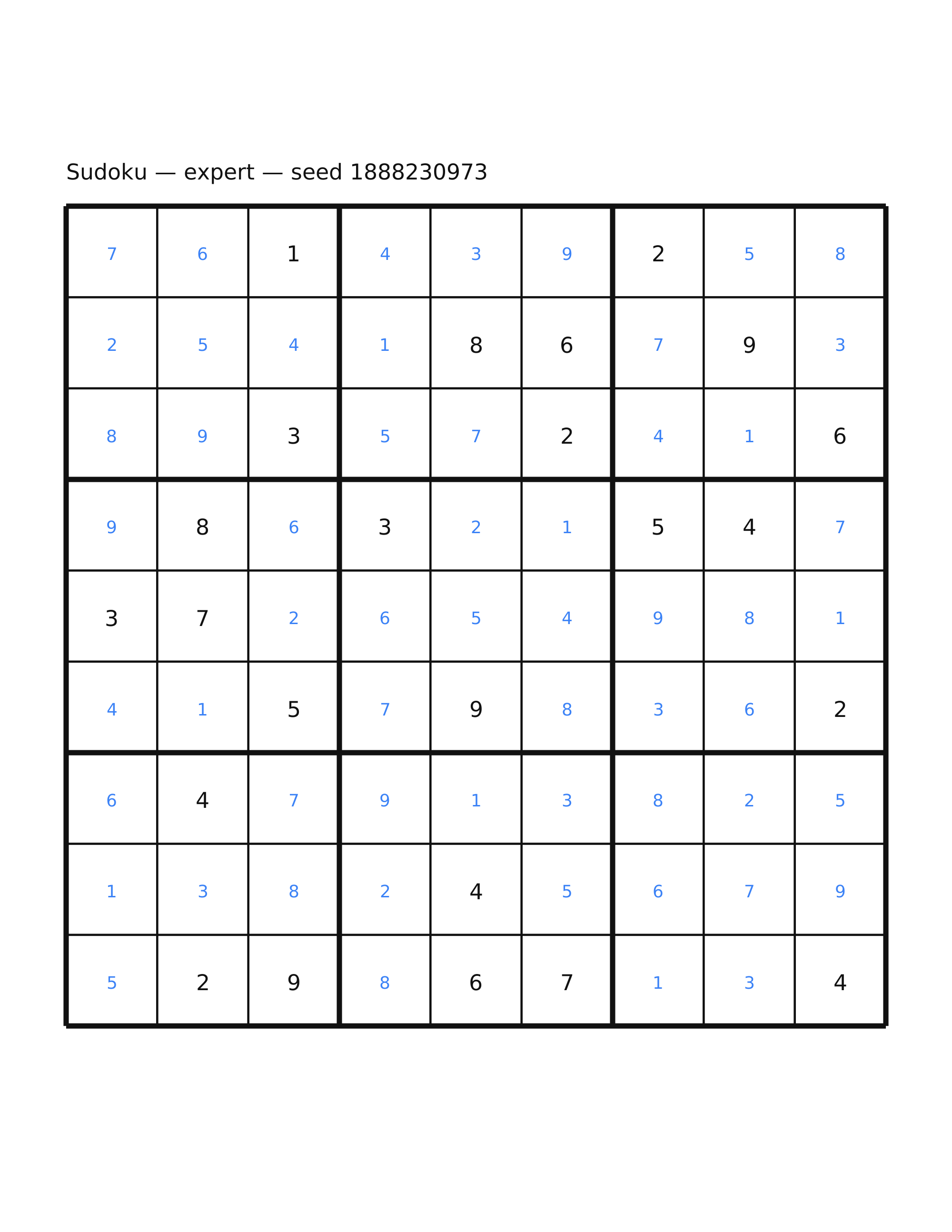 Sudoku — expert #13 — solution