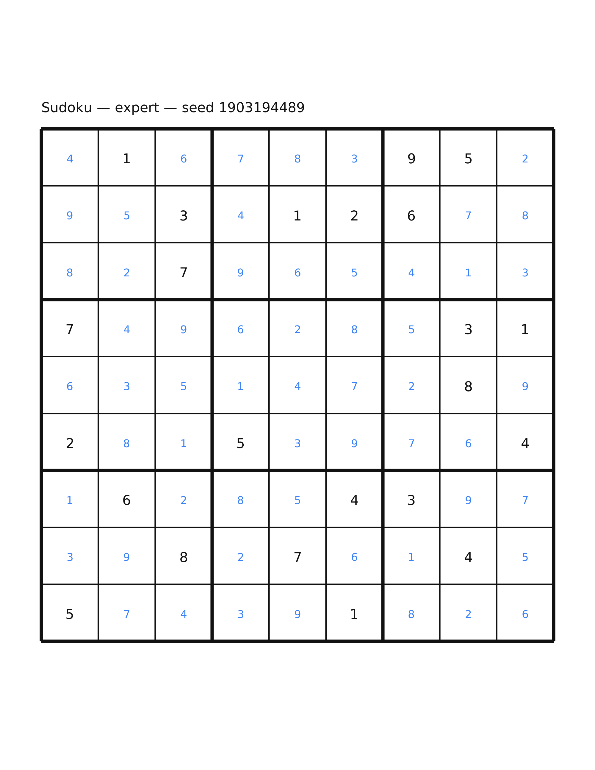 Sudoku — expert #51 — solution