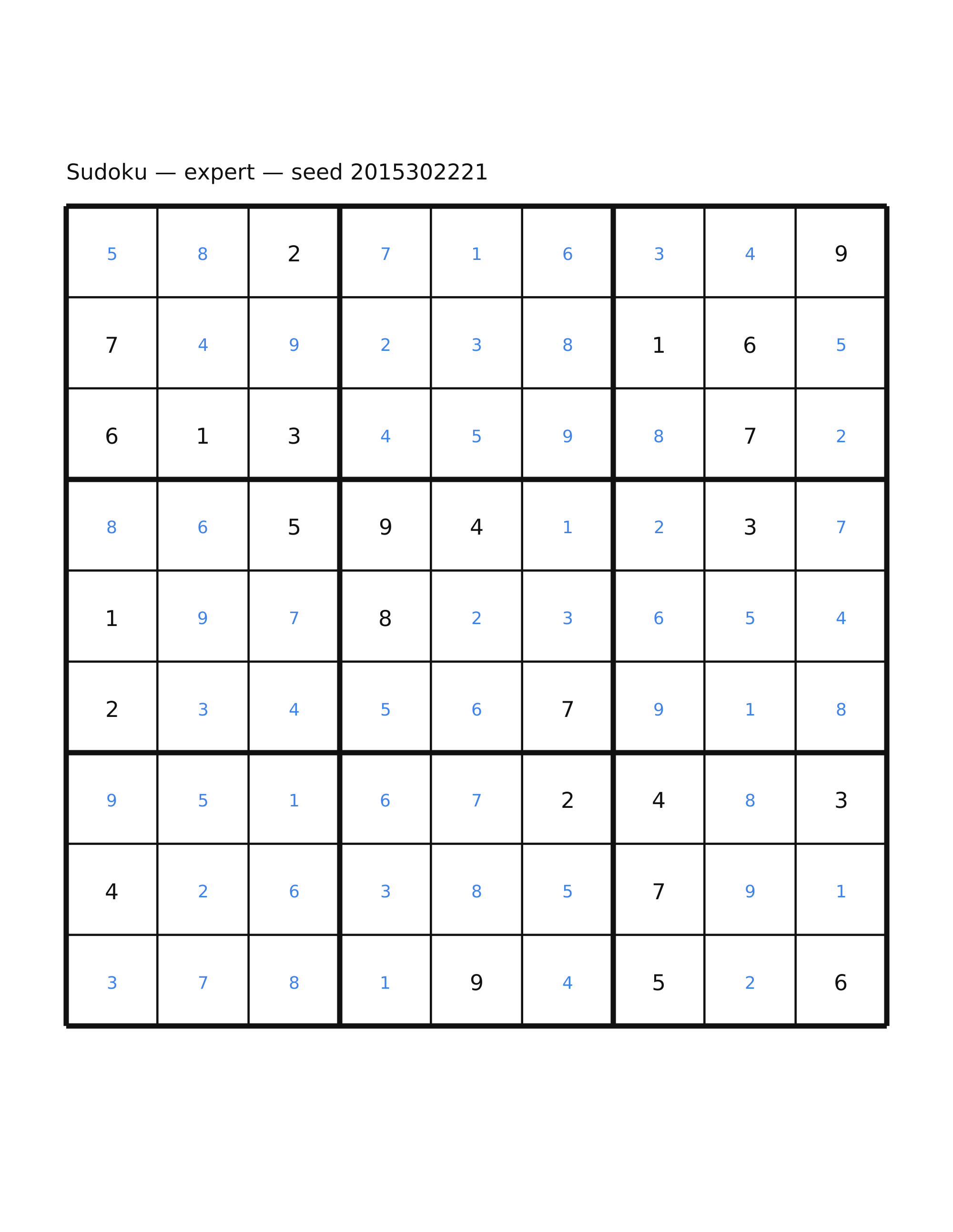 Sudoku — expert #60 — solution