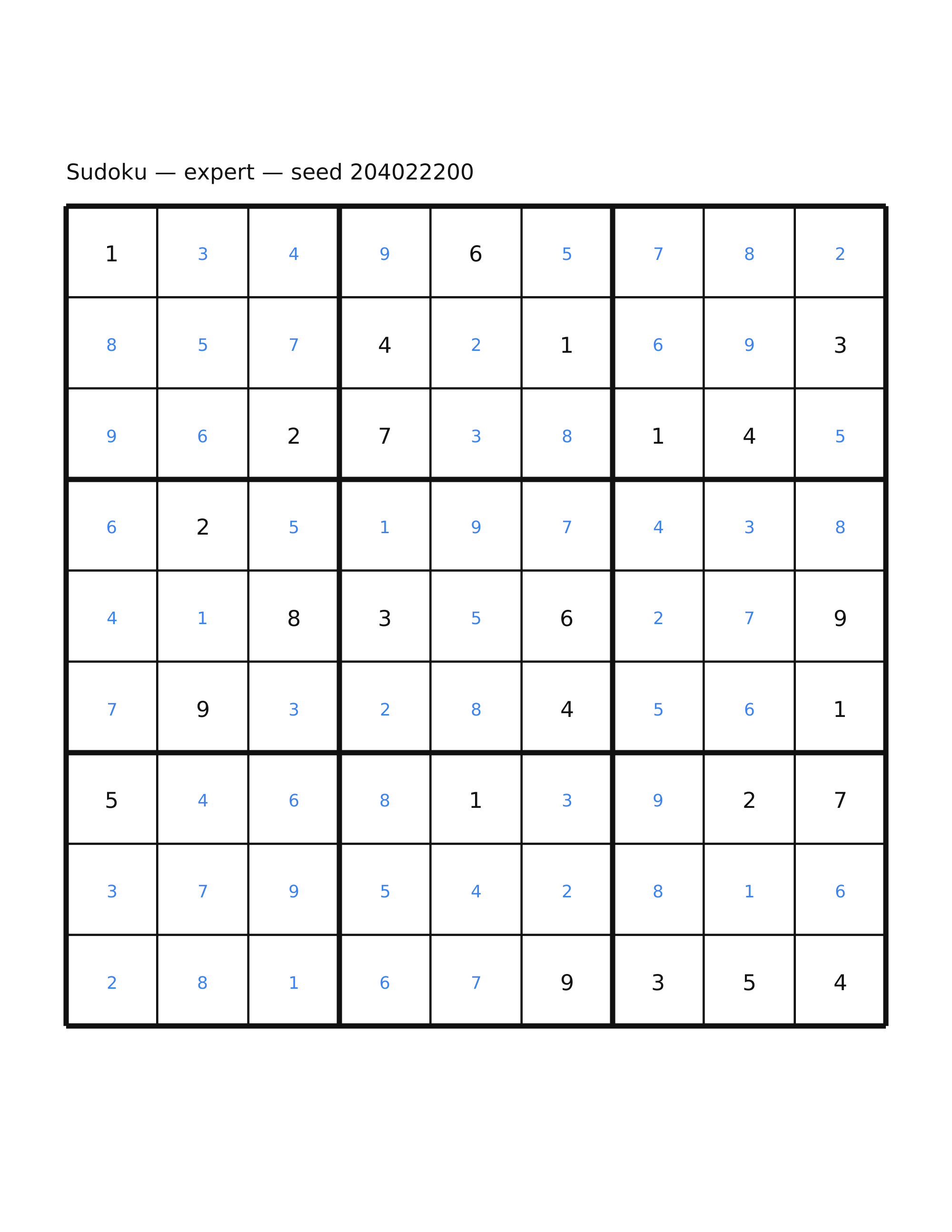 Sudoku — expert #49 — solution