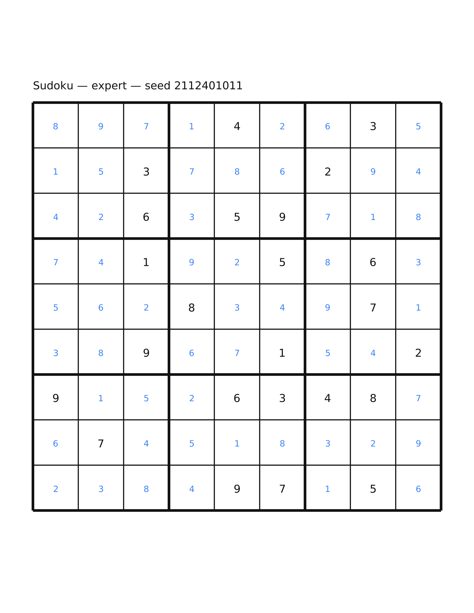 Sudoku — expert #39 — solution