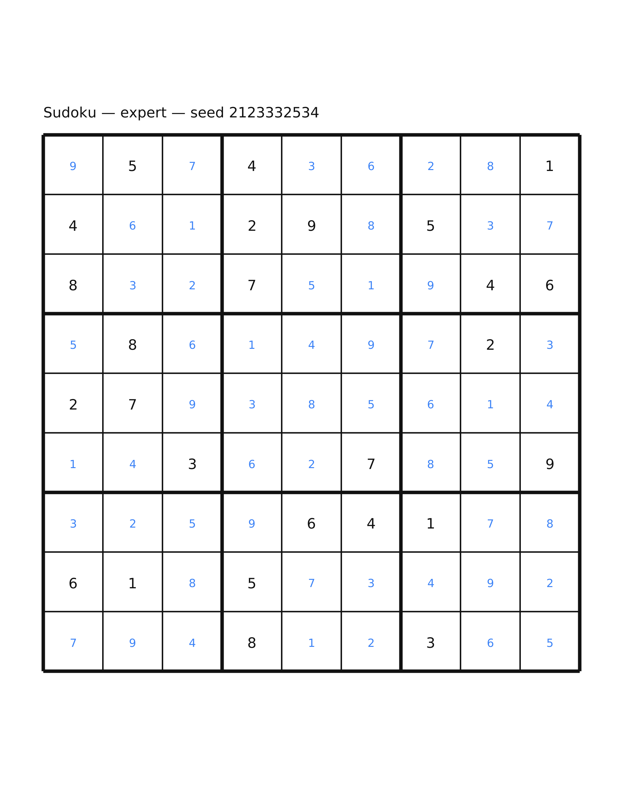 Sudoku — expert #6 — solution