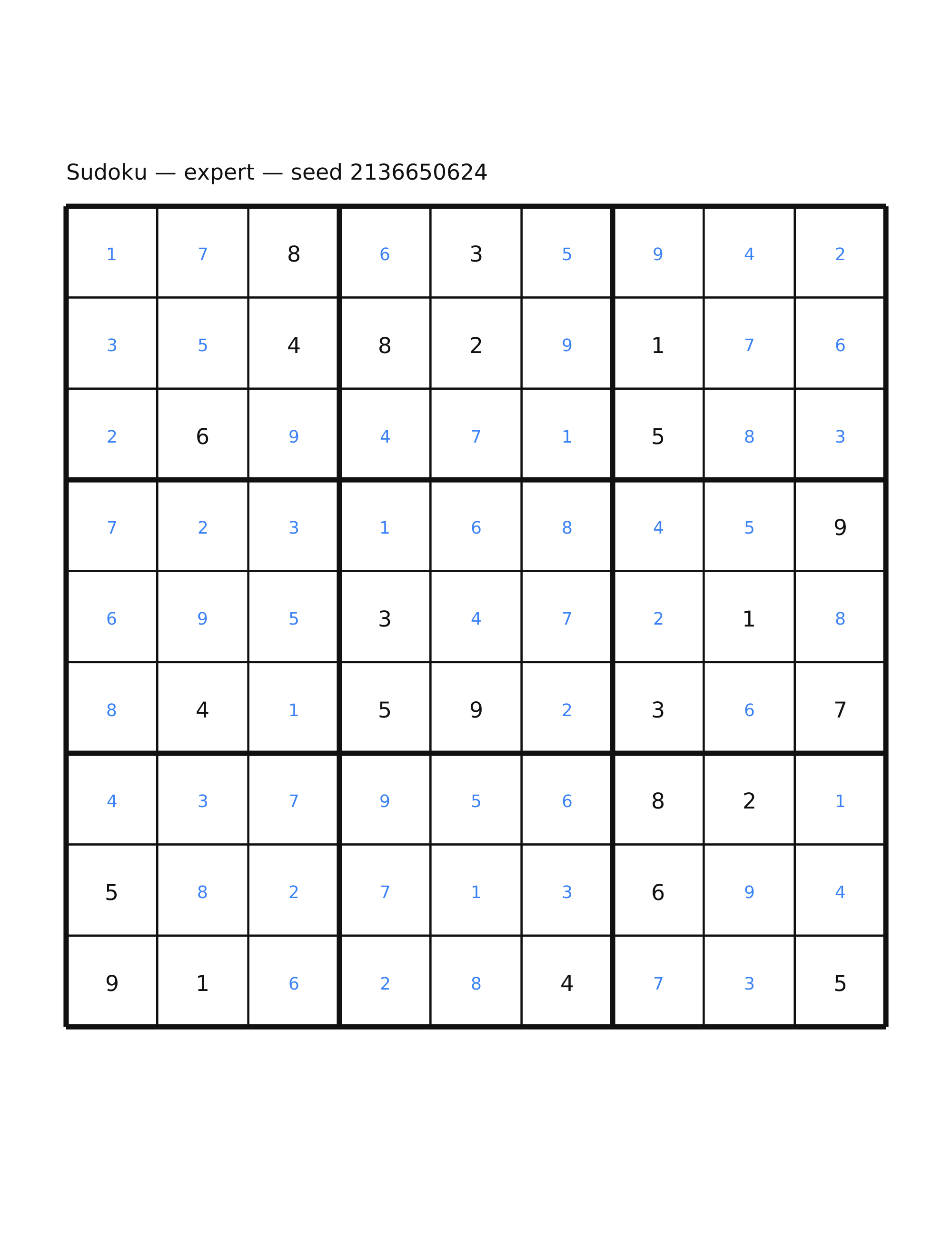 Sudoku — expert #9 — solution