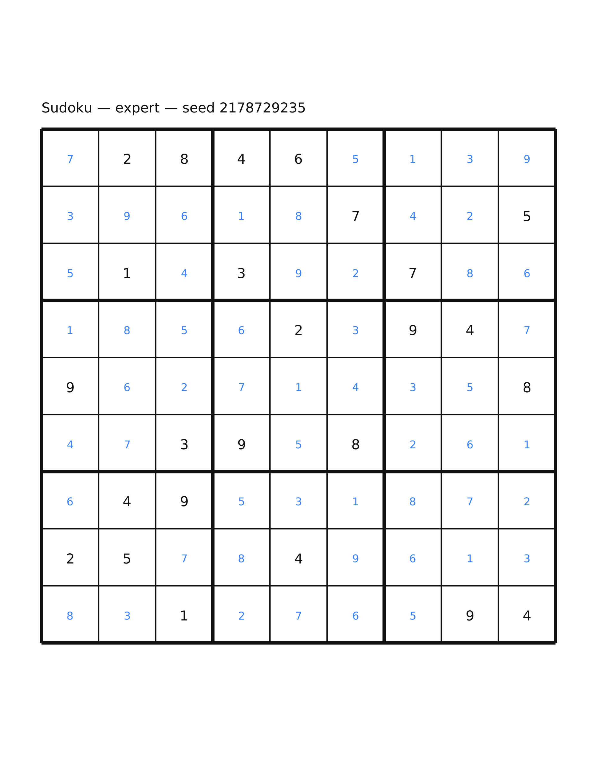 Sudoku — expert #63 — solution