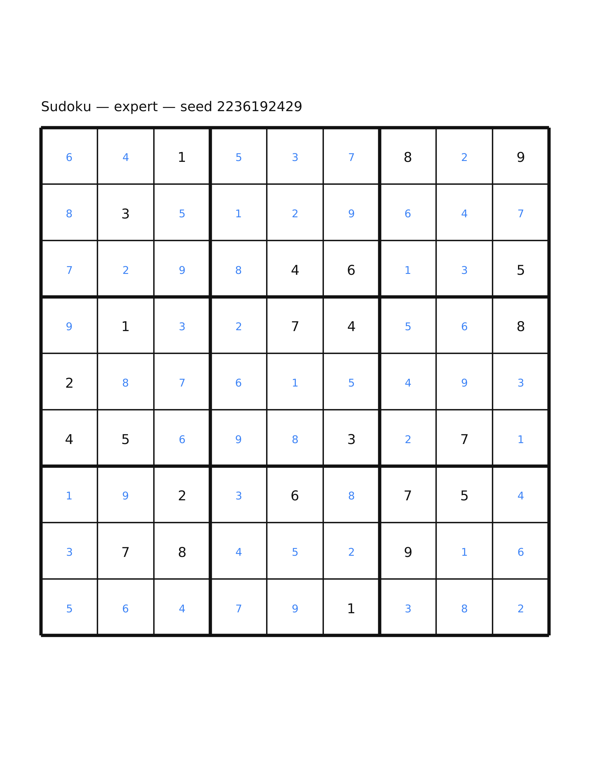 Sudoku — expert #65 — solution