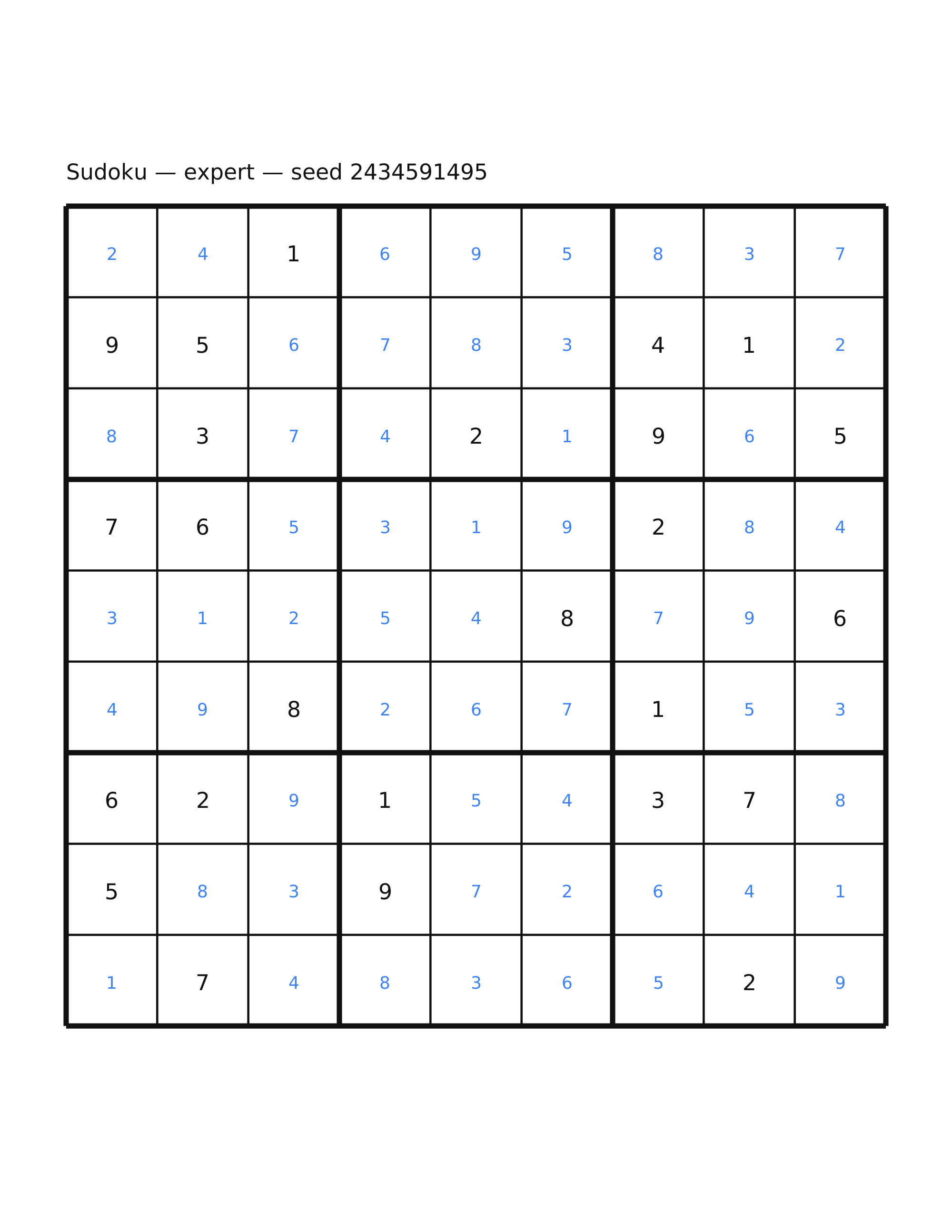 Sudoku — expert #20 — solution