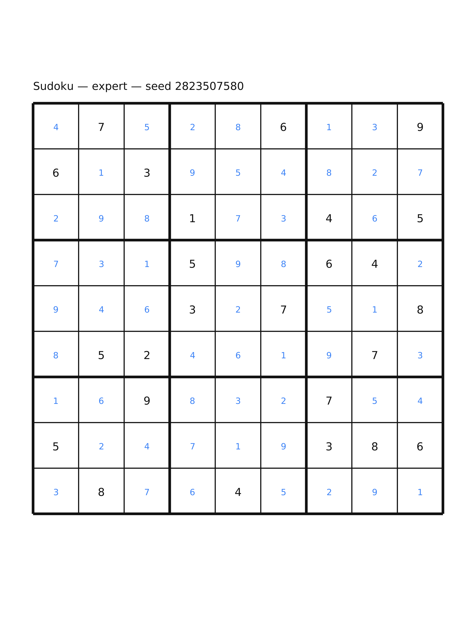 Sudoku — expert #46 — solution