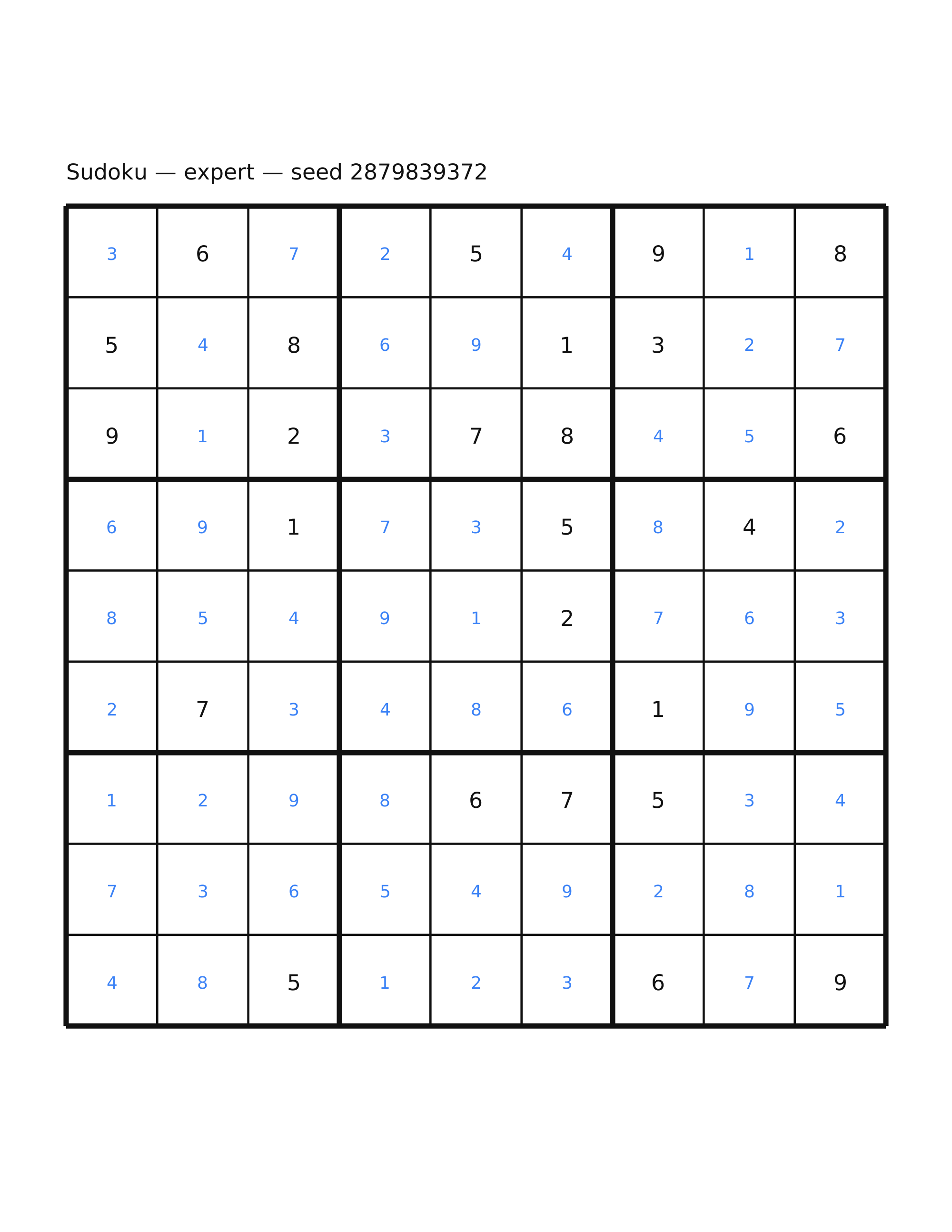Sudoku — expert #11 — solution