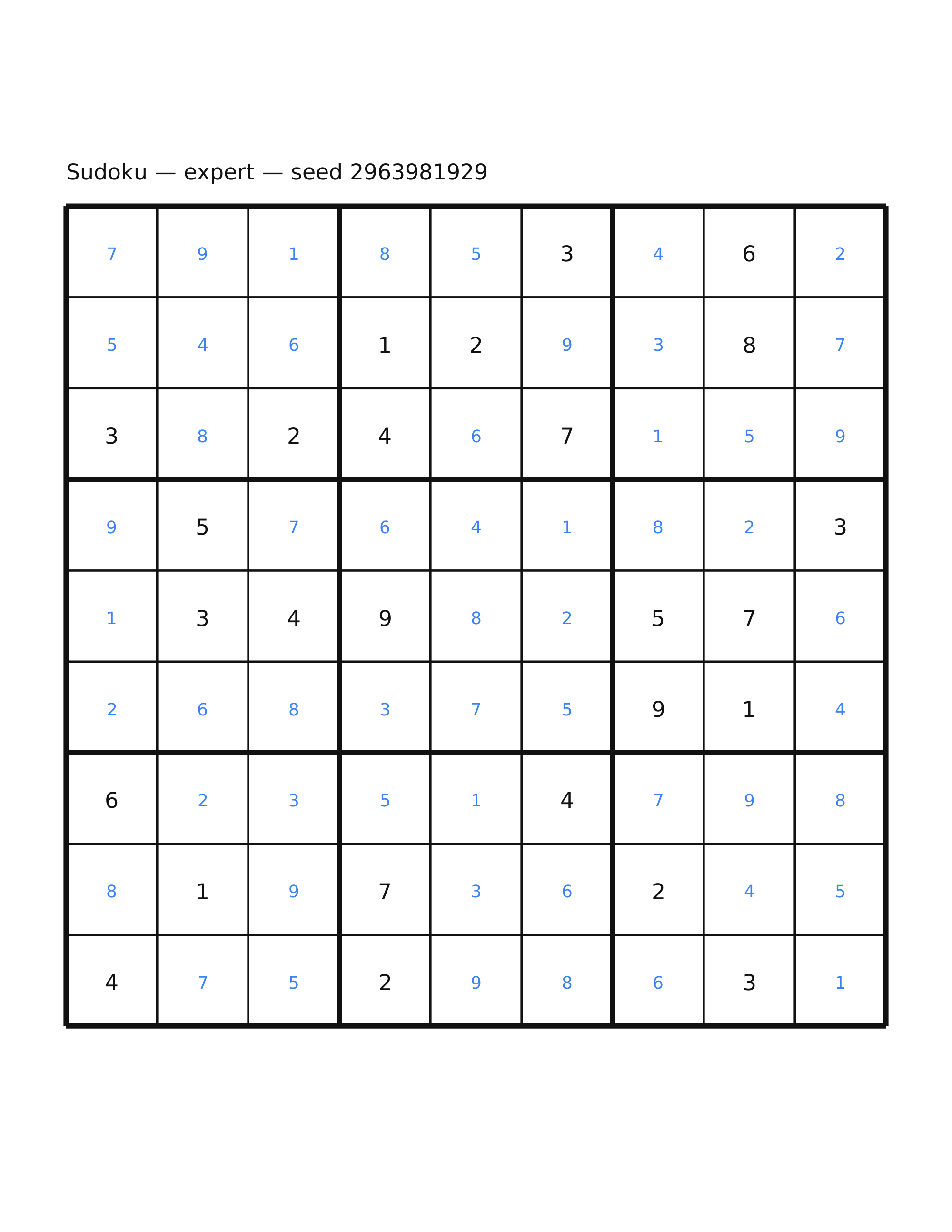Sudoku — expert #42 — solution