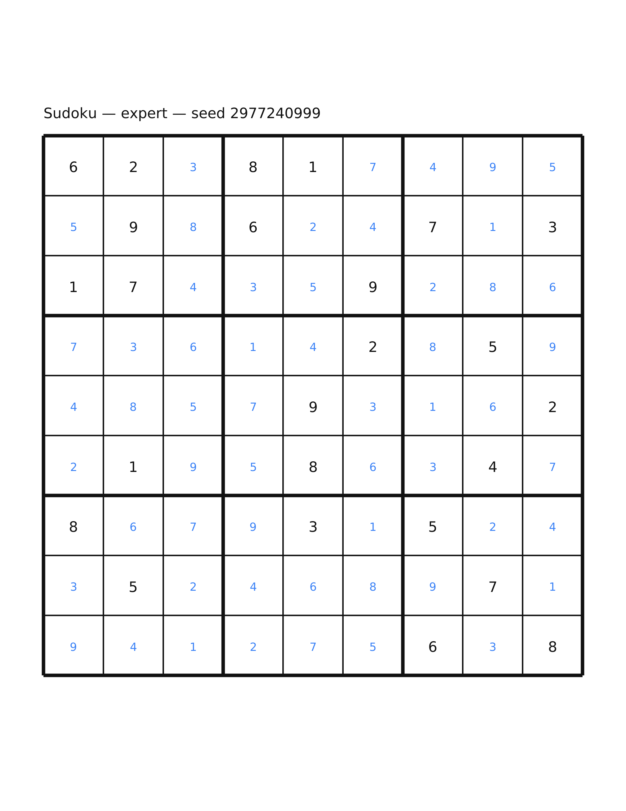 Sudoku — expert #32 — solution