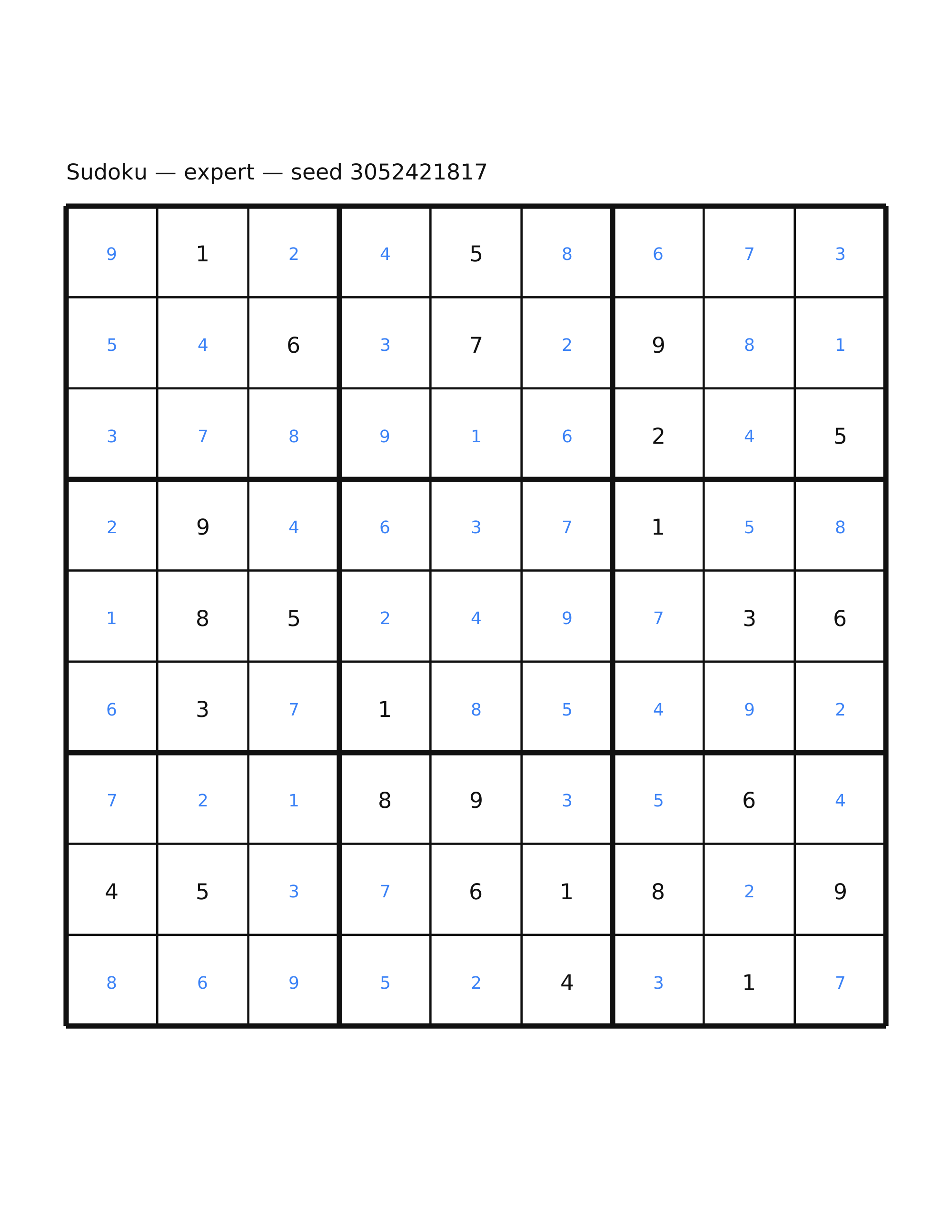 Sudoku — expert #38 — solution