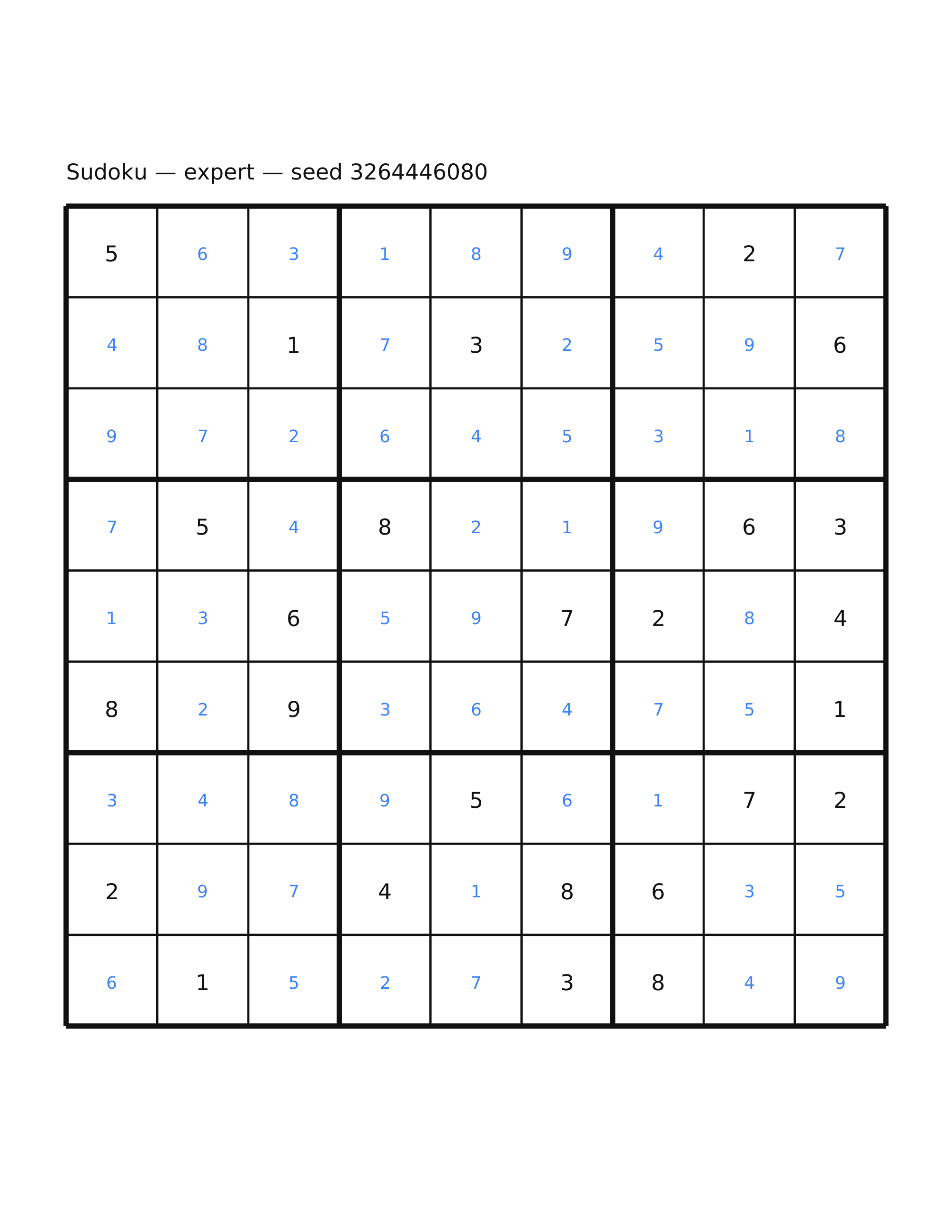 Sudoku — expert #17 — solution