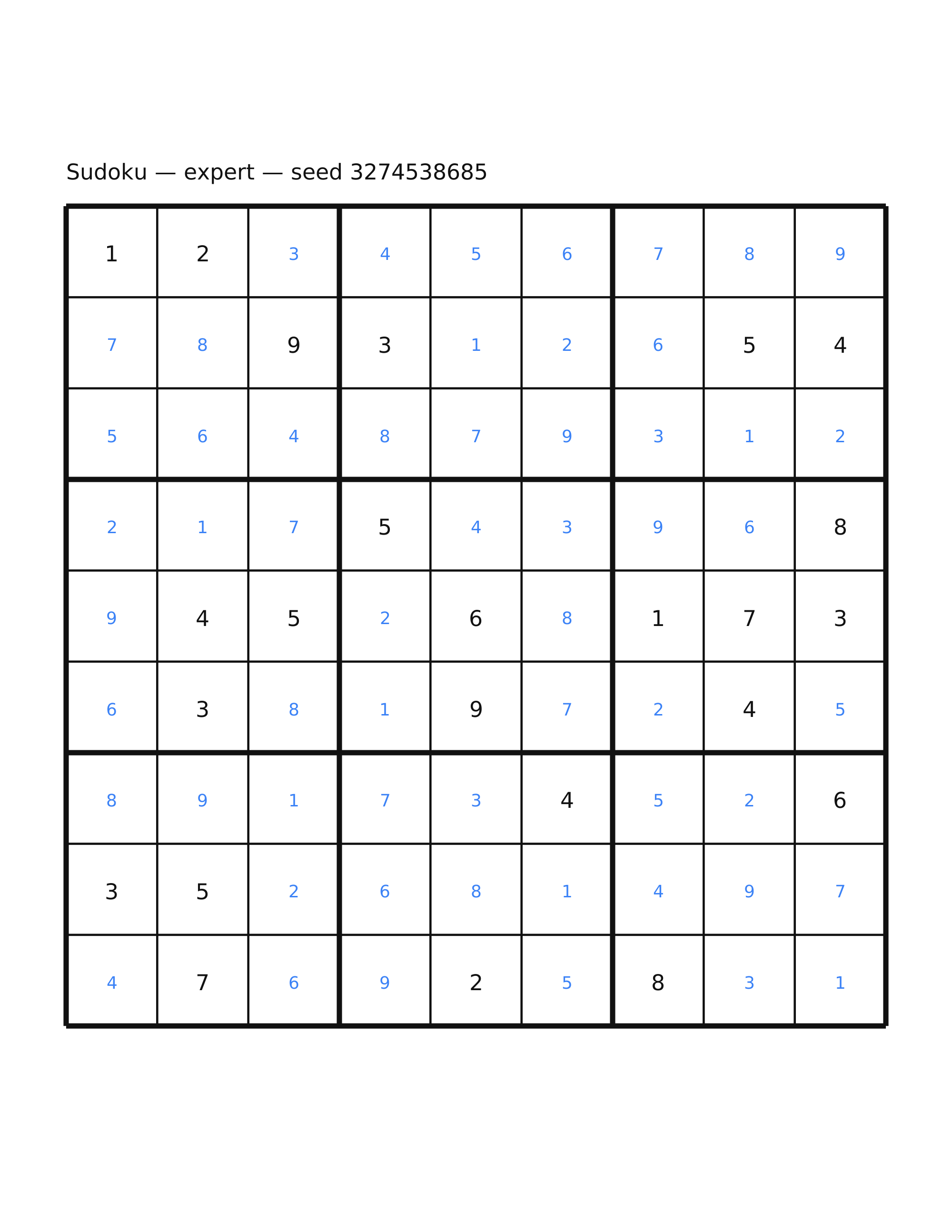 Sudoku — expert #63 — solution