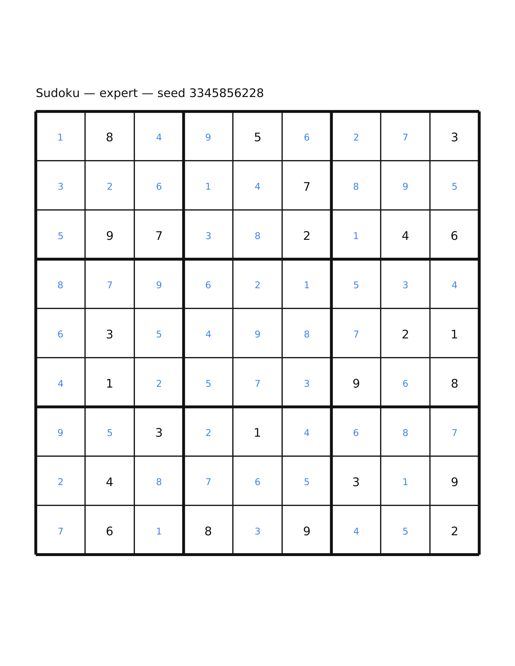 Sudoku — expert #12 — solution