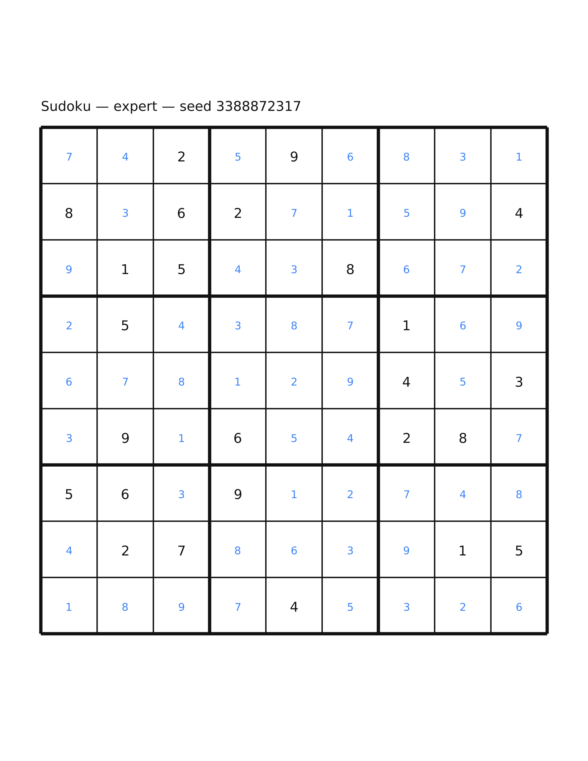 Sudoku — expert #22 — solution