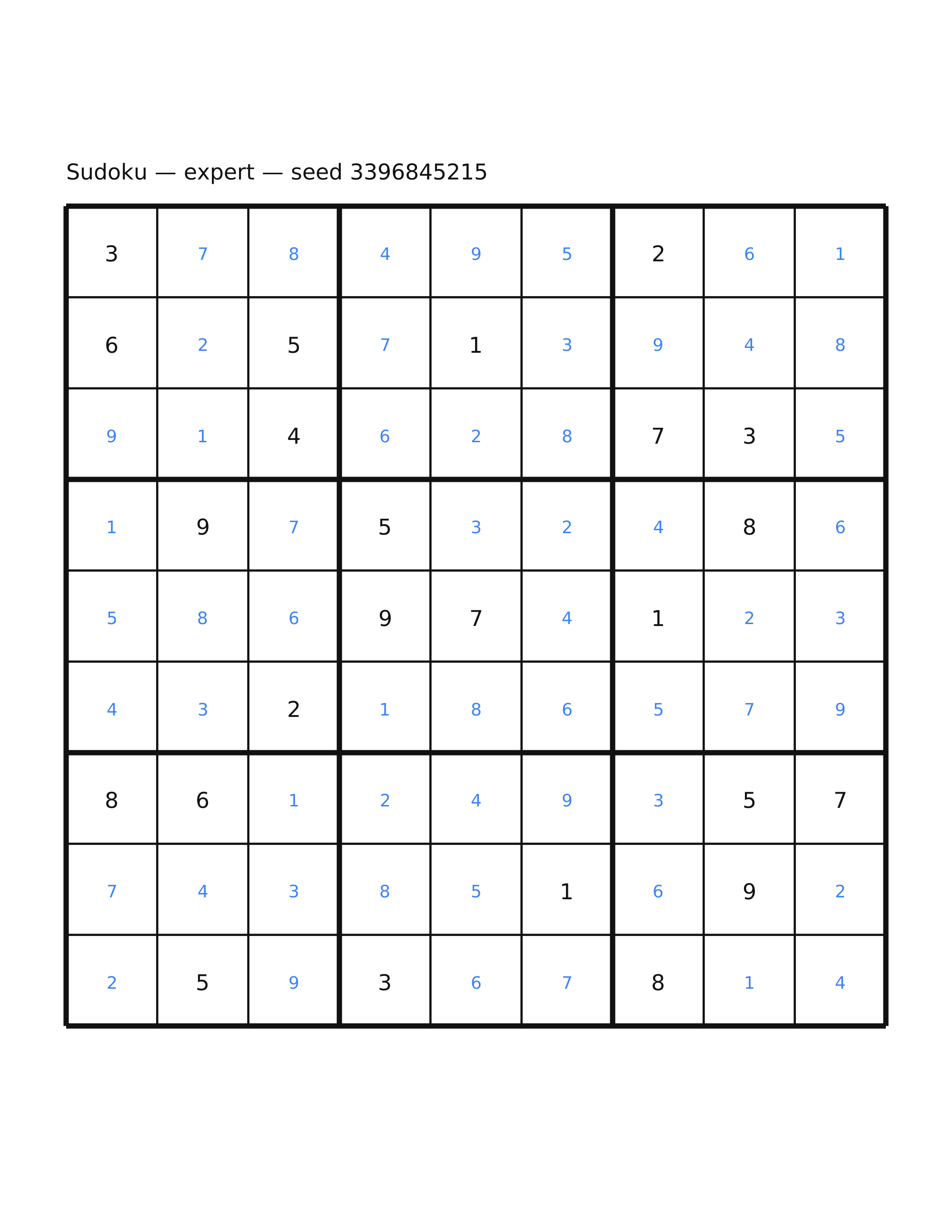 Sudoku — expert #39 — solution