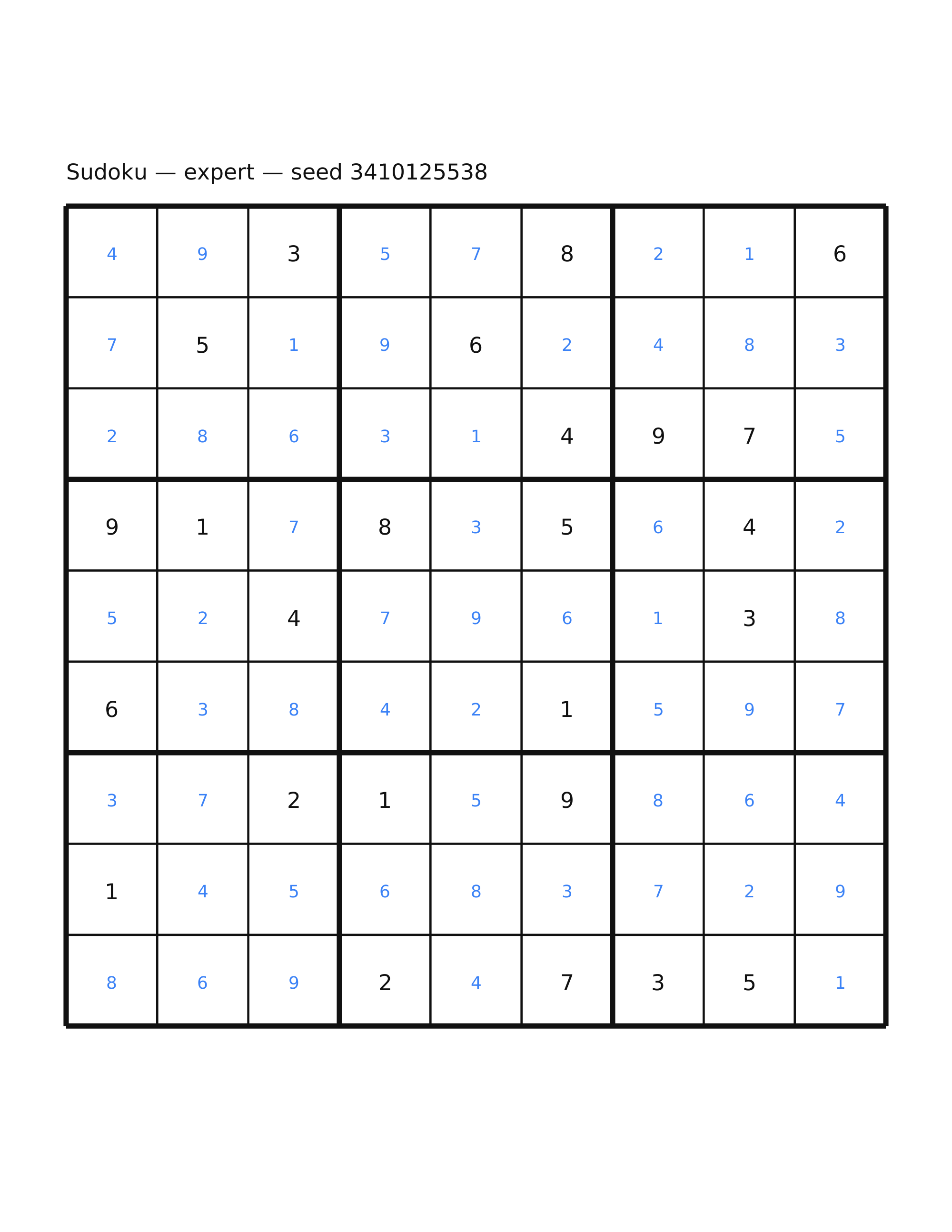 Sudoku — expert #40 — solution