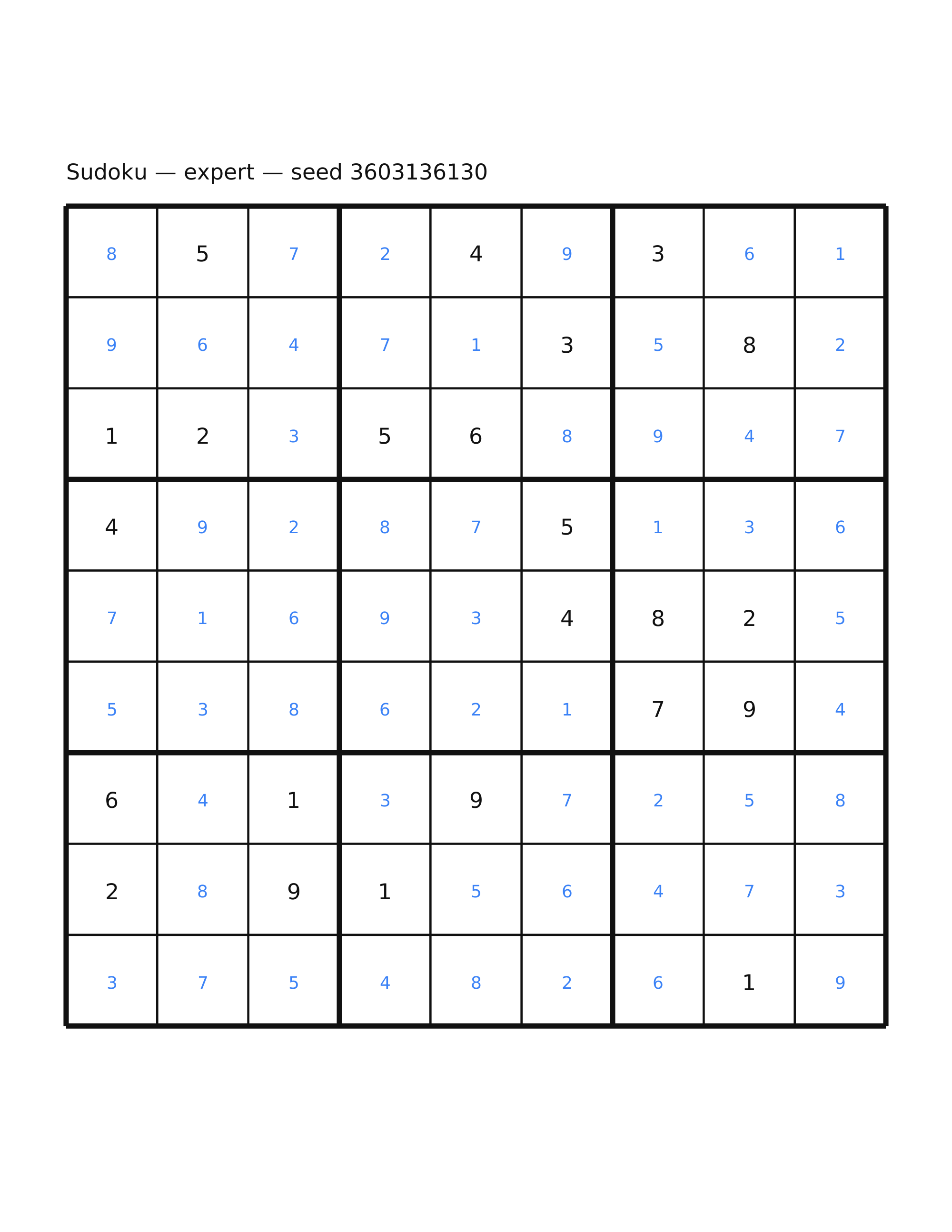 Sudoku — expert #55 — solution
