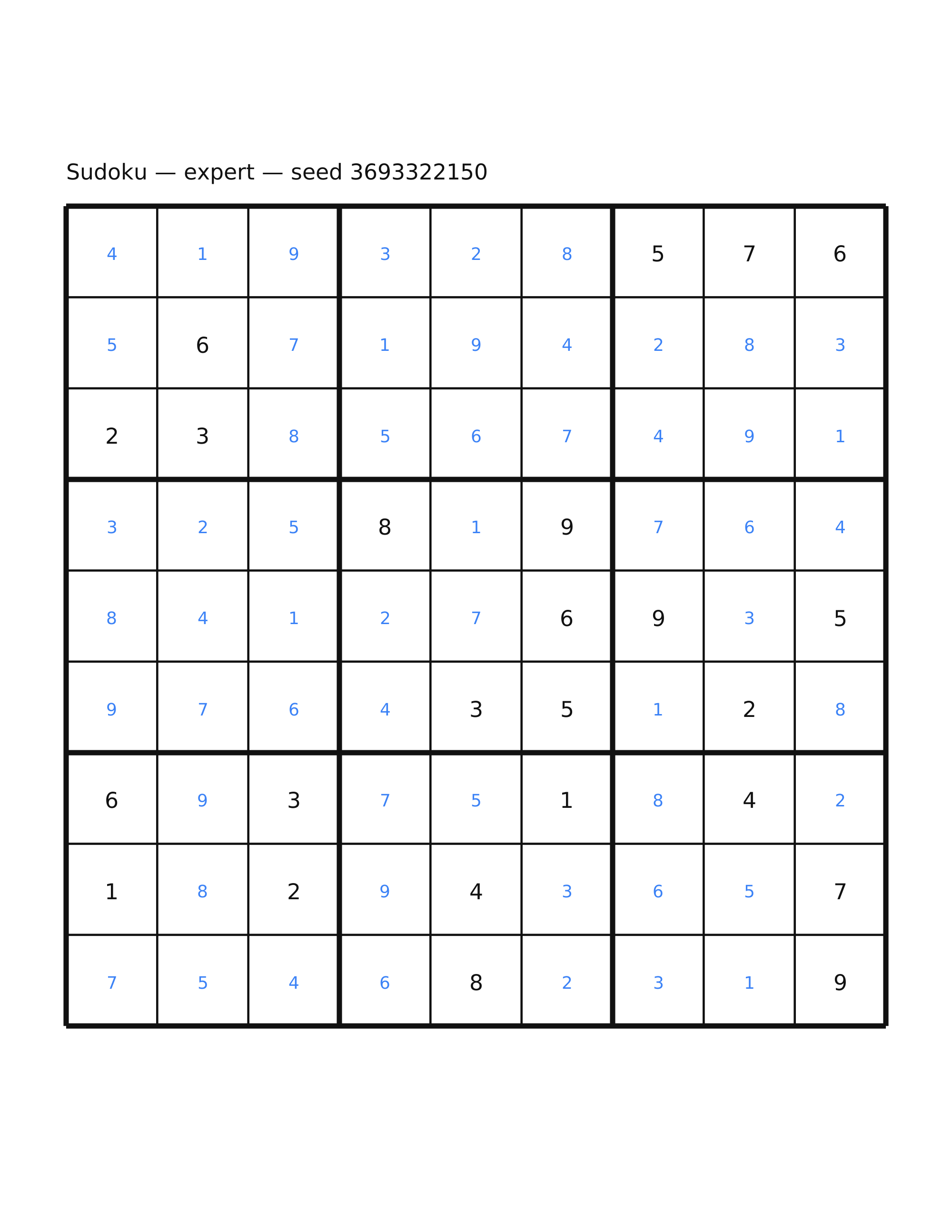 Sudoku — expert #50 — solution