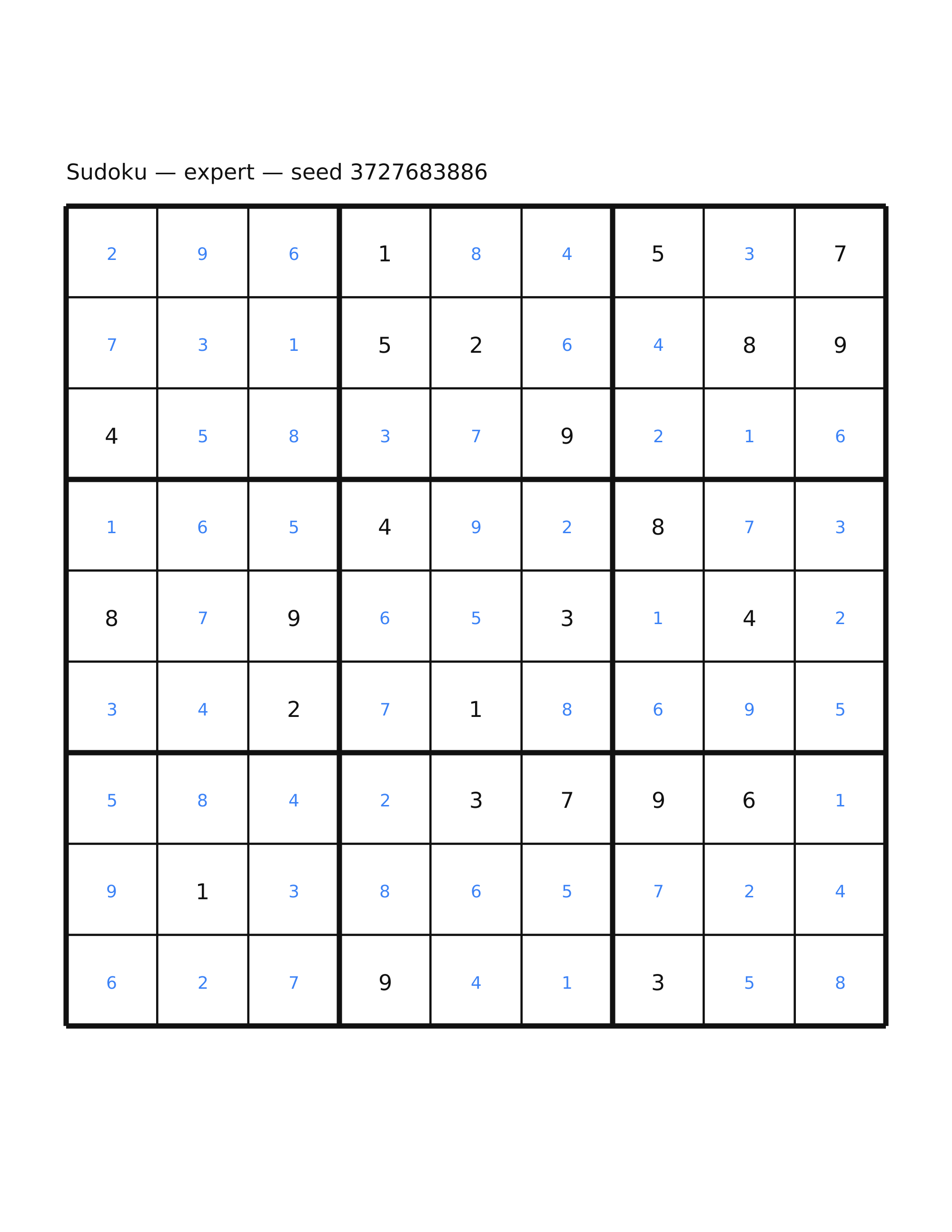Sudoku — expert #58 — solution