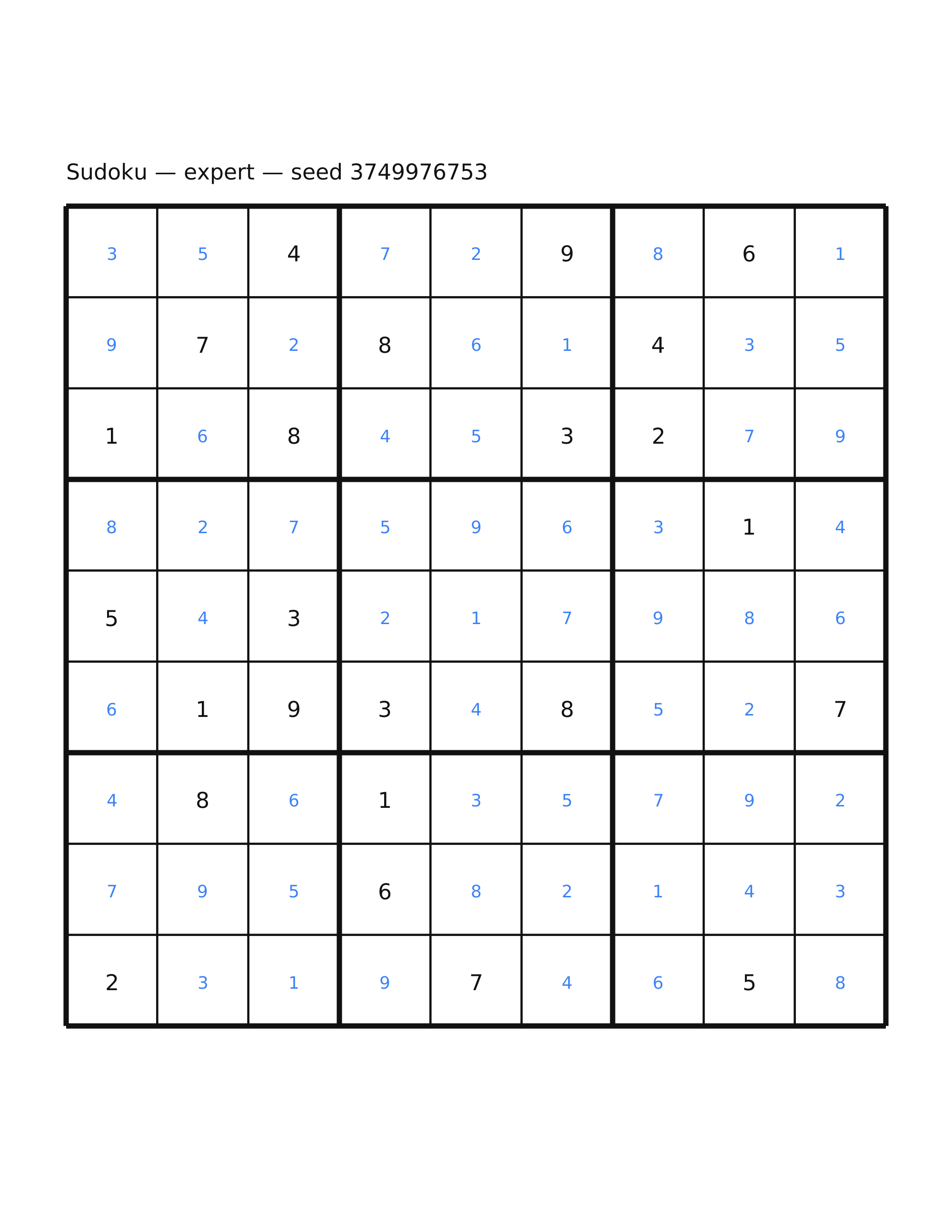 Sudoku — expert #40 — solution