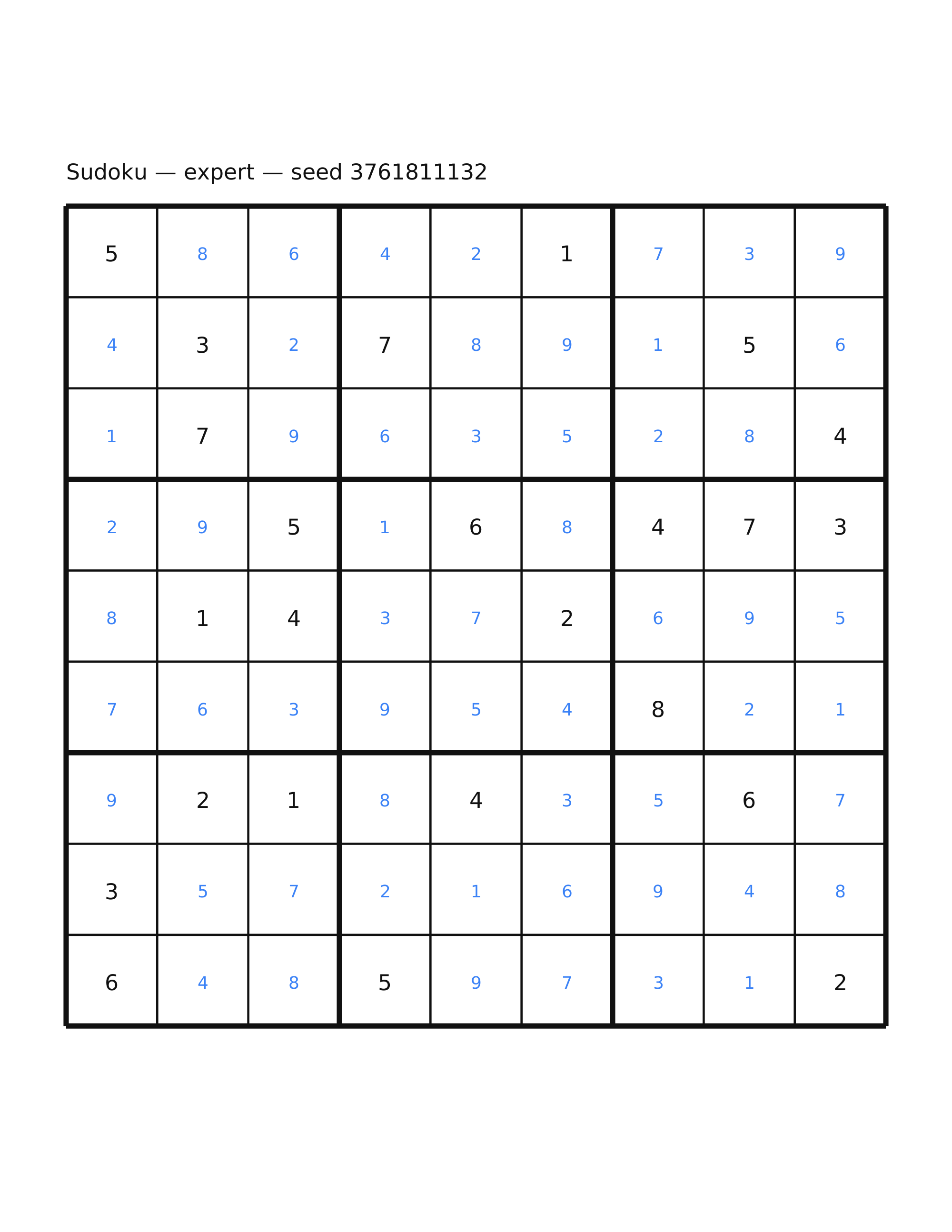 Sudoku — expert #54 — solution