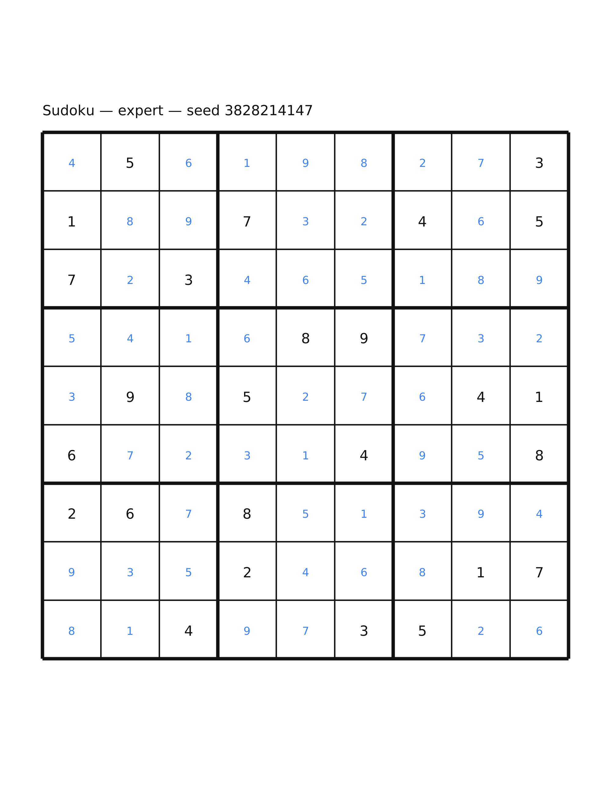 Sudoku — expert #45 — solution