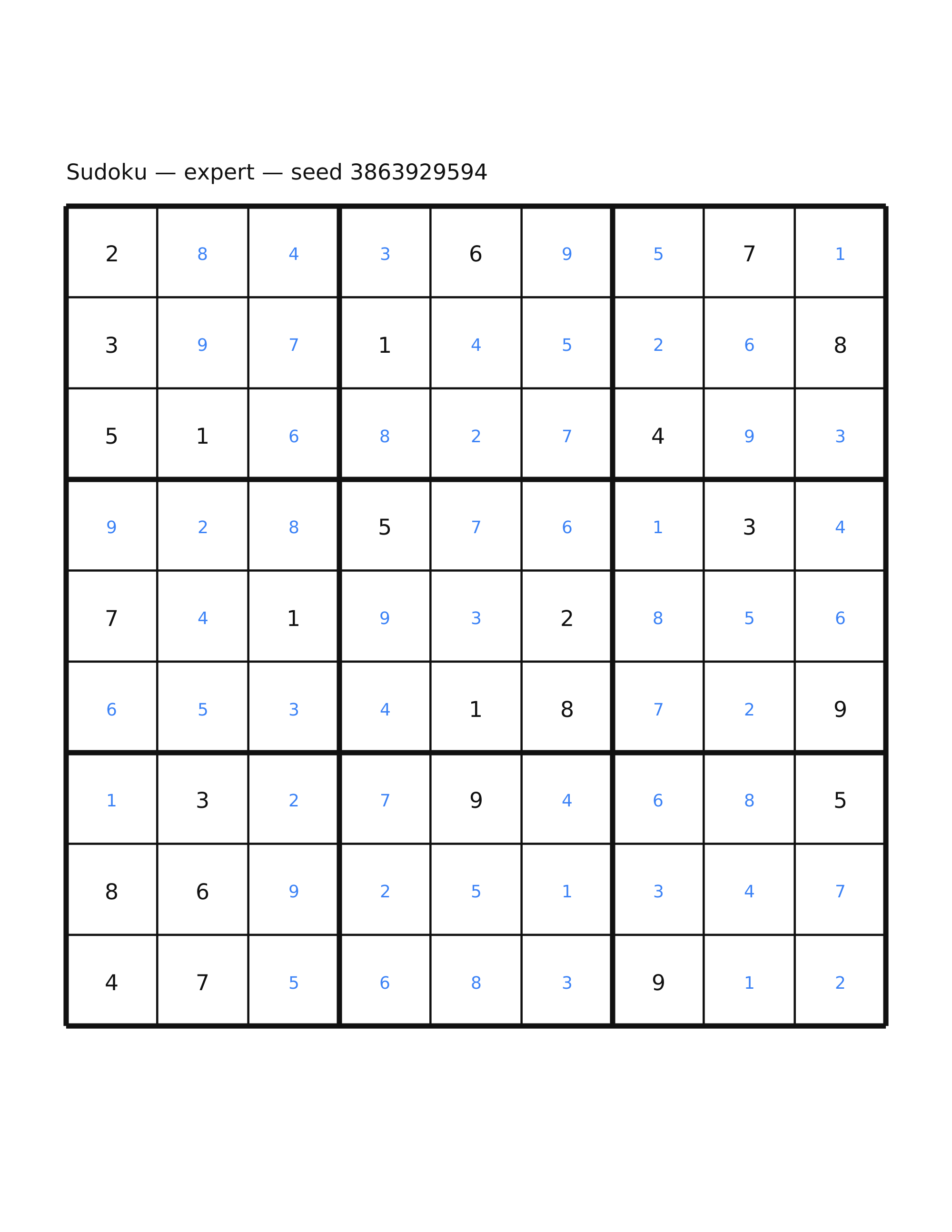 Sudoku — expert #66 — solution