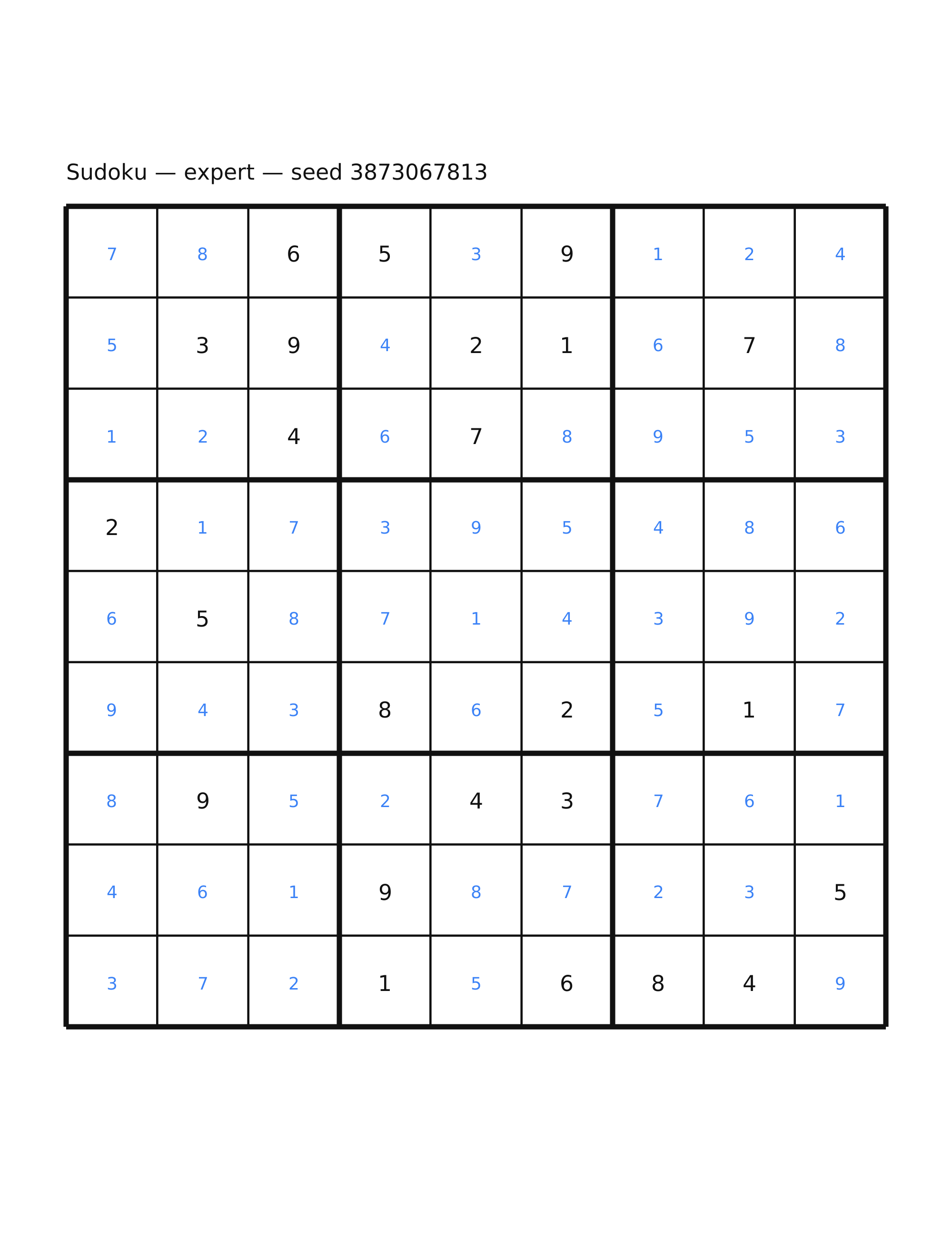 Sudoku — expert #54 — solution