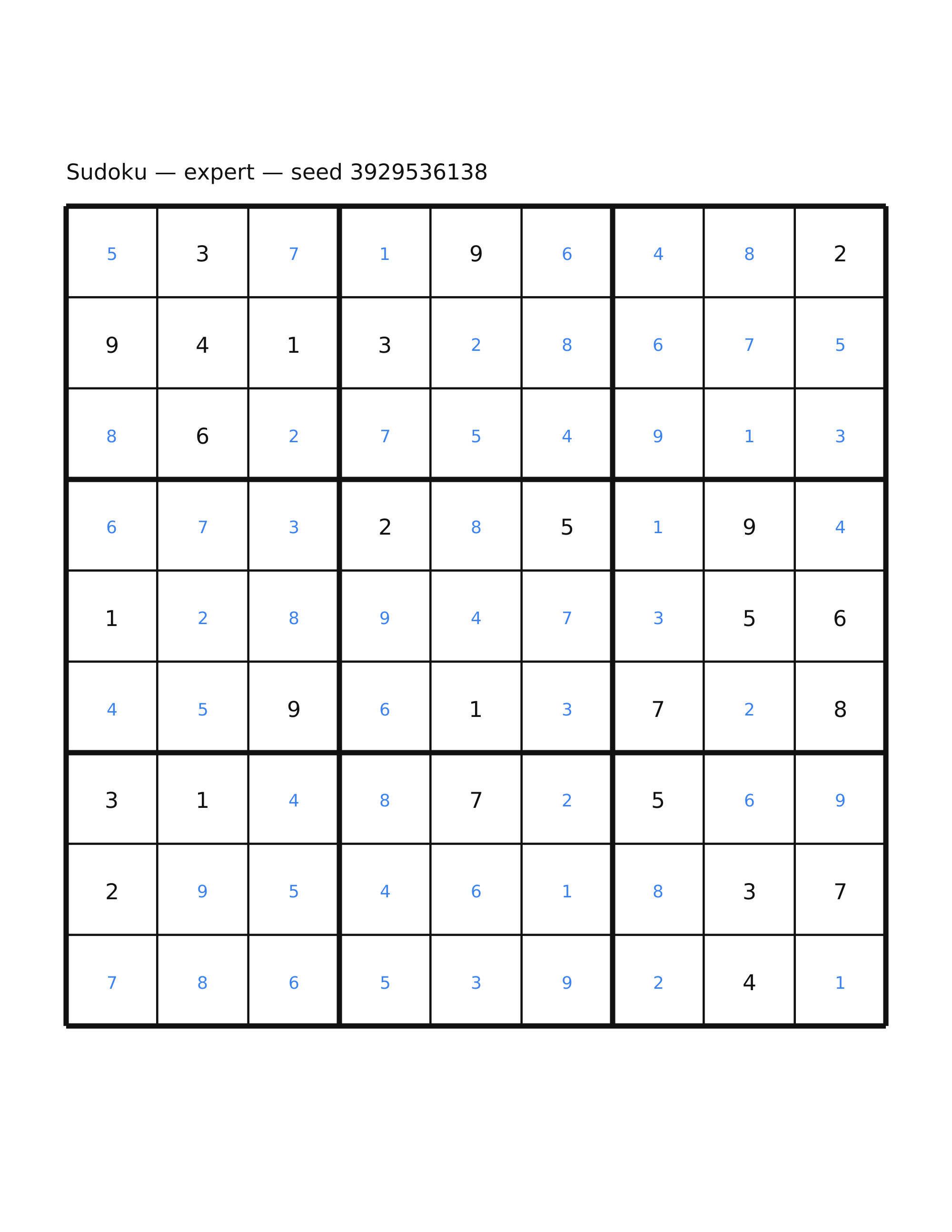 Sudoku — expert #13 — solution