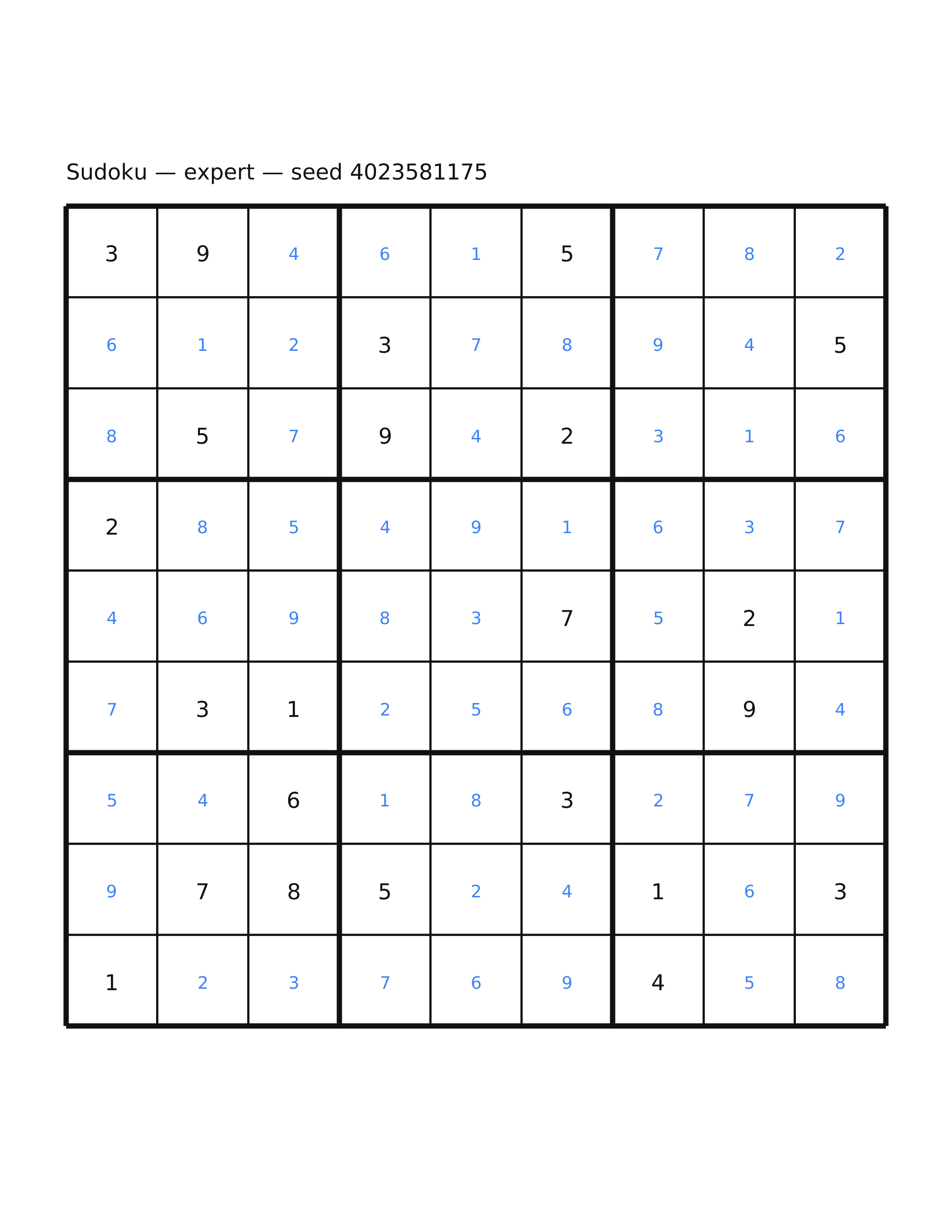 Sudoku — expert #51 — solution