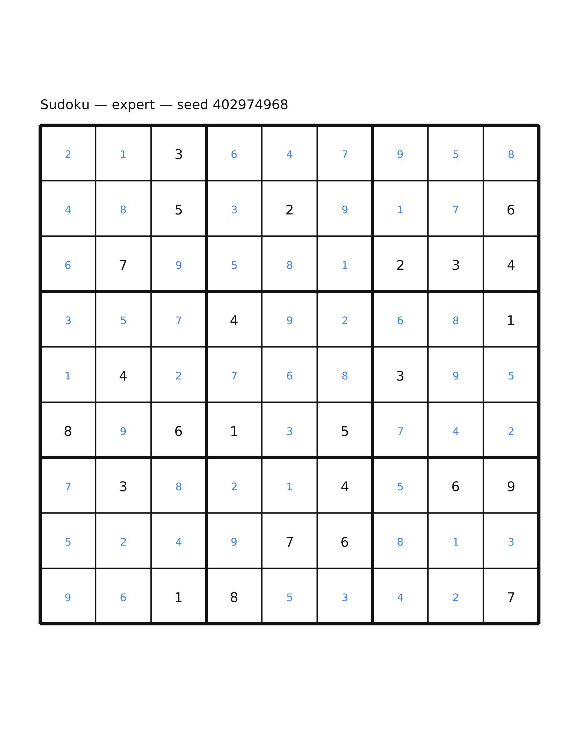 Sudoku — expert #42 — solution