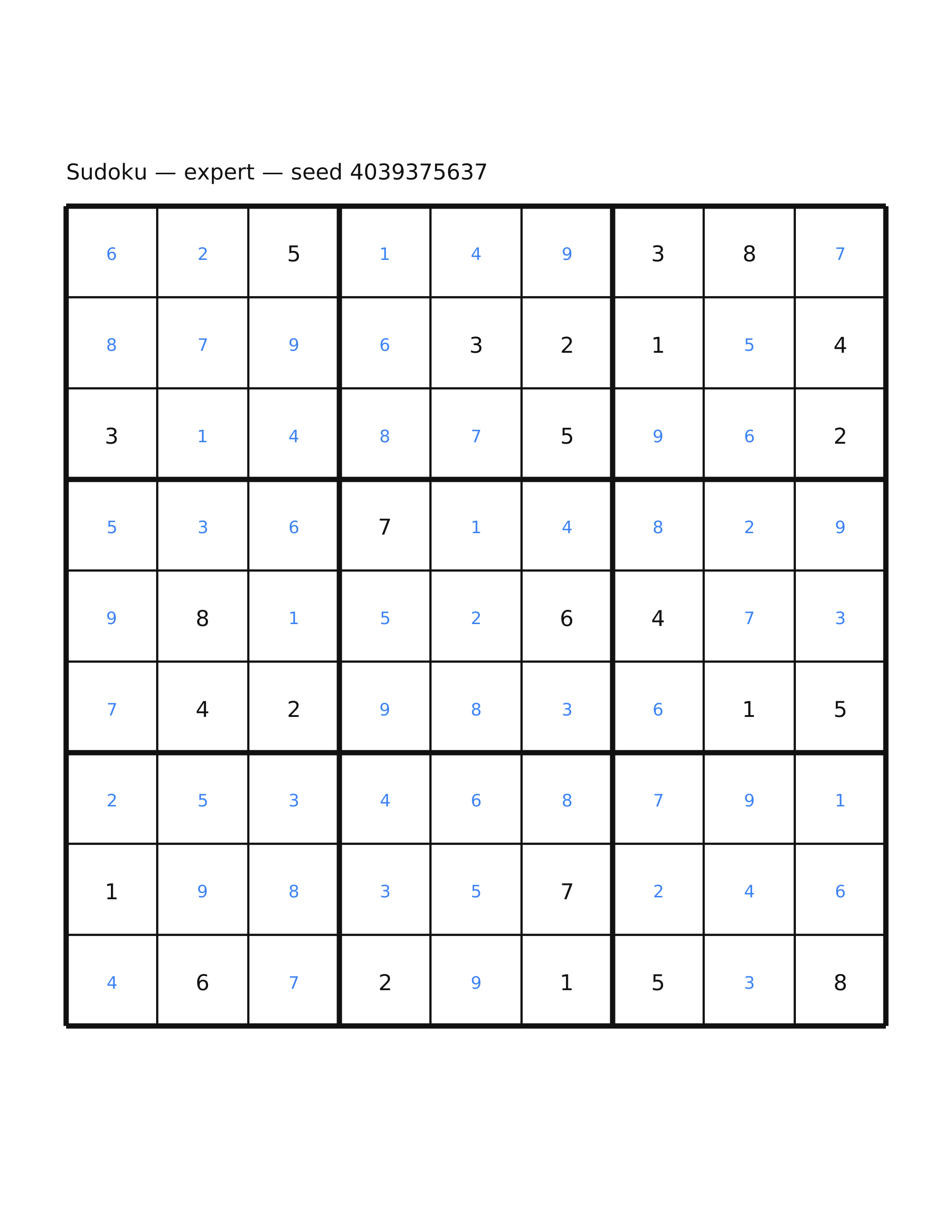 Sudoku — expert #40 — solution